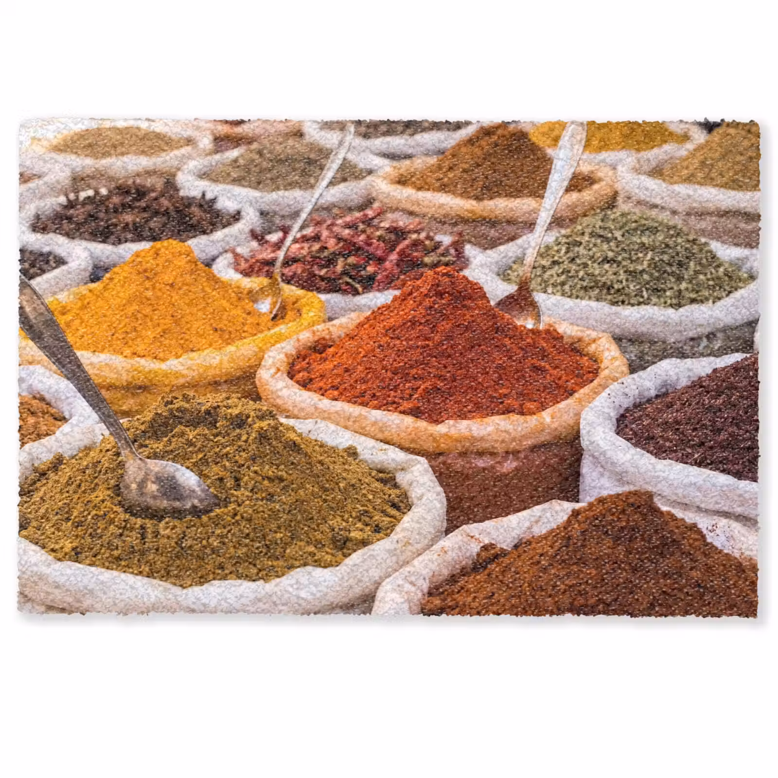 Fußmatte - Kräuter – Markt – Essen - Kruiden - Markt - Eten Deurmat klein