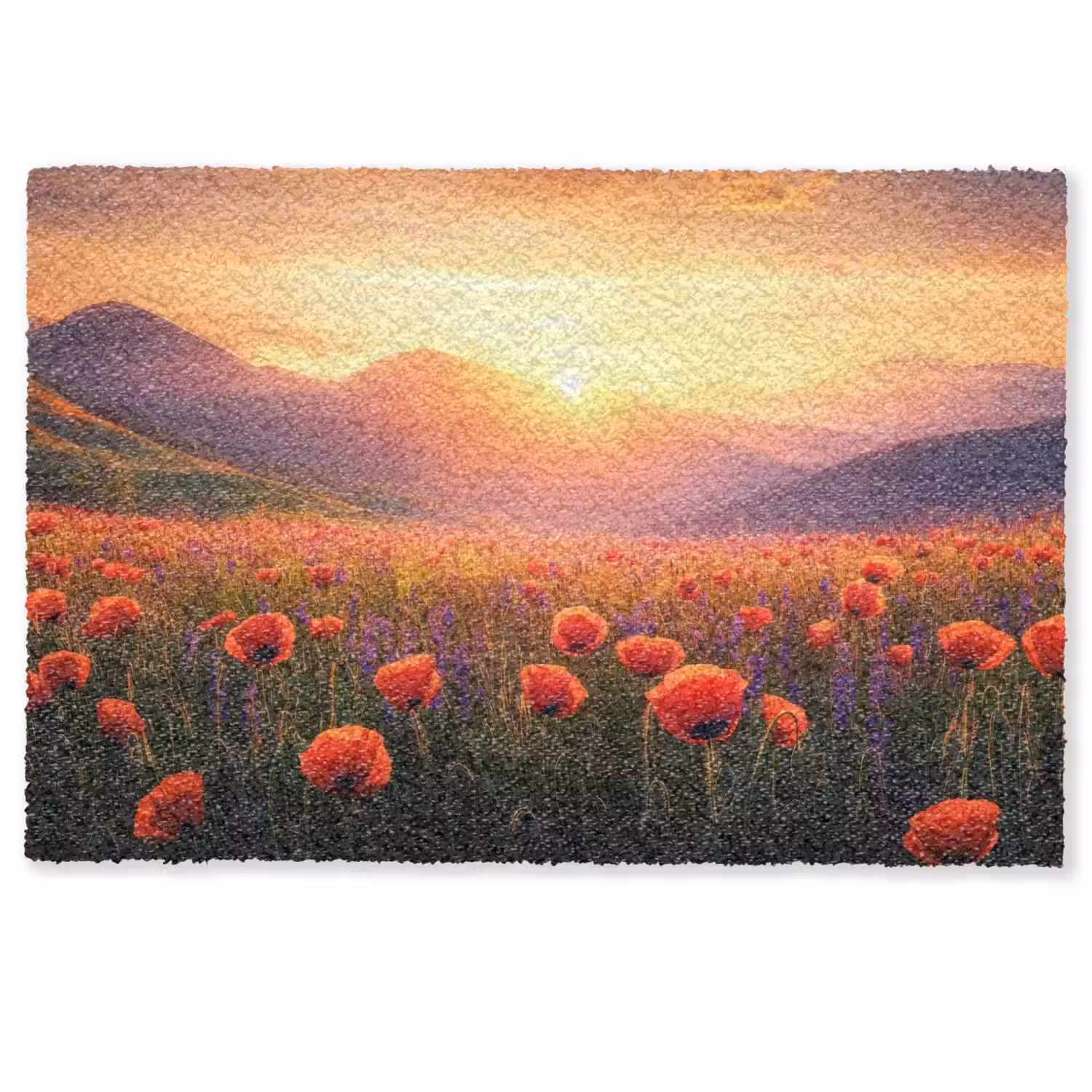 Landschap - Zonsondergang - Bloemenveld Deurmat klein -zkaufland3d