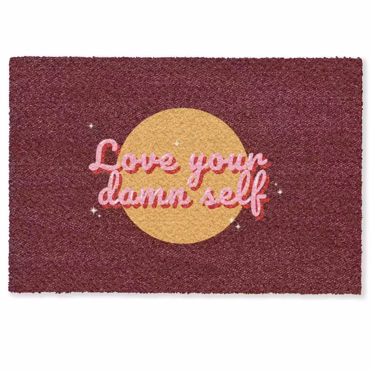 love your damn self - Cirkel - Glitter - Rood Deurmat klein -zkaufland3d