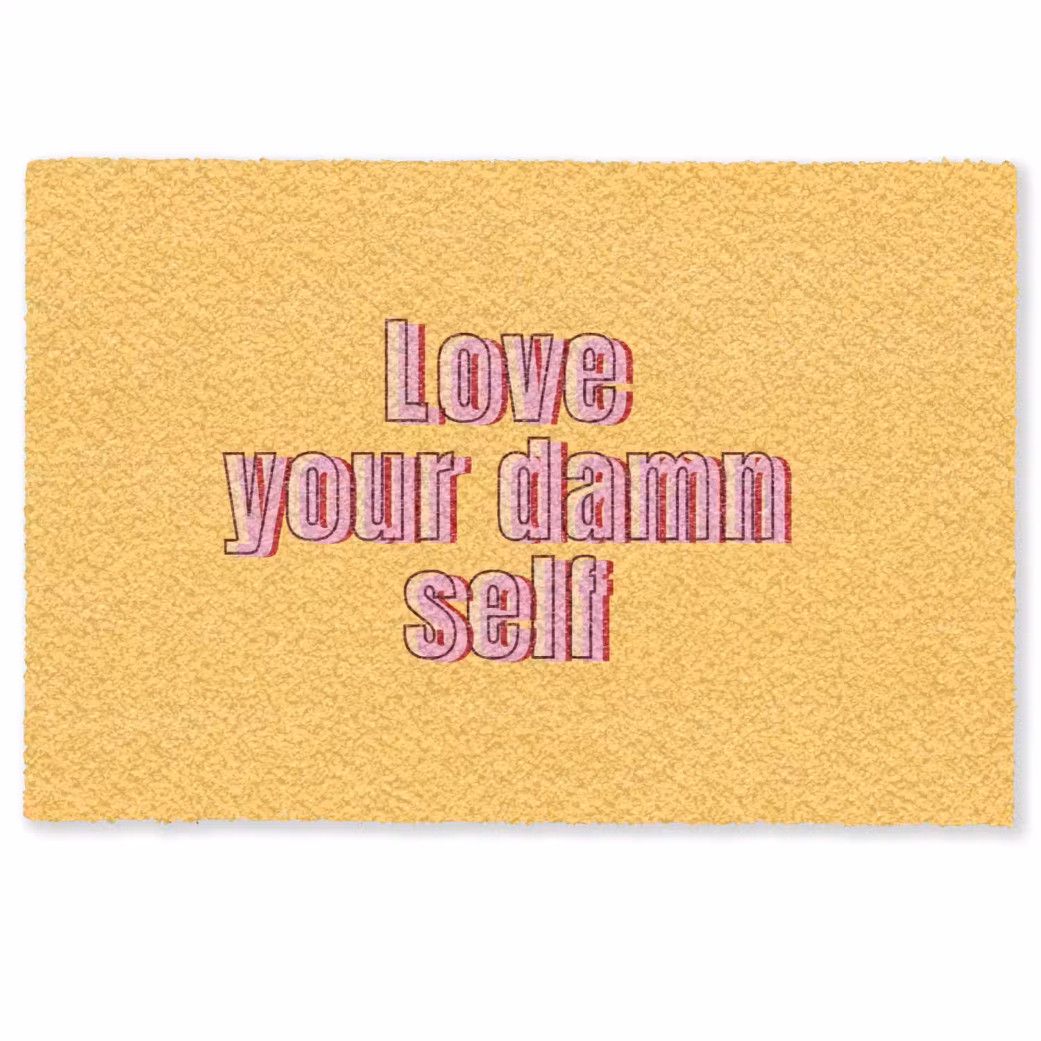 Love yourself - Roze - Geel Deurmat klein -zkaufland3d