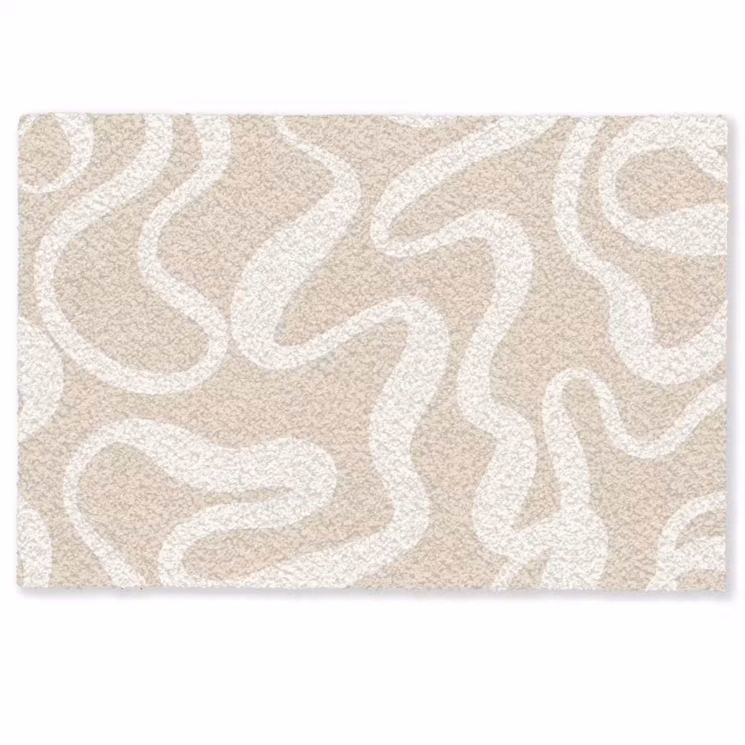 Lijnen - Abstract - Beige - Wit - Minimalistisch Deurmat klein -zkaufland3d