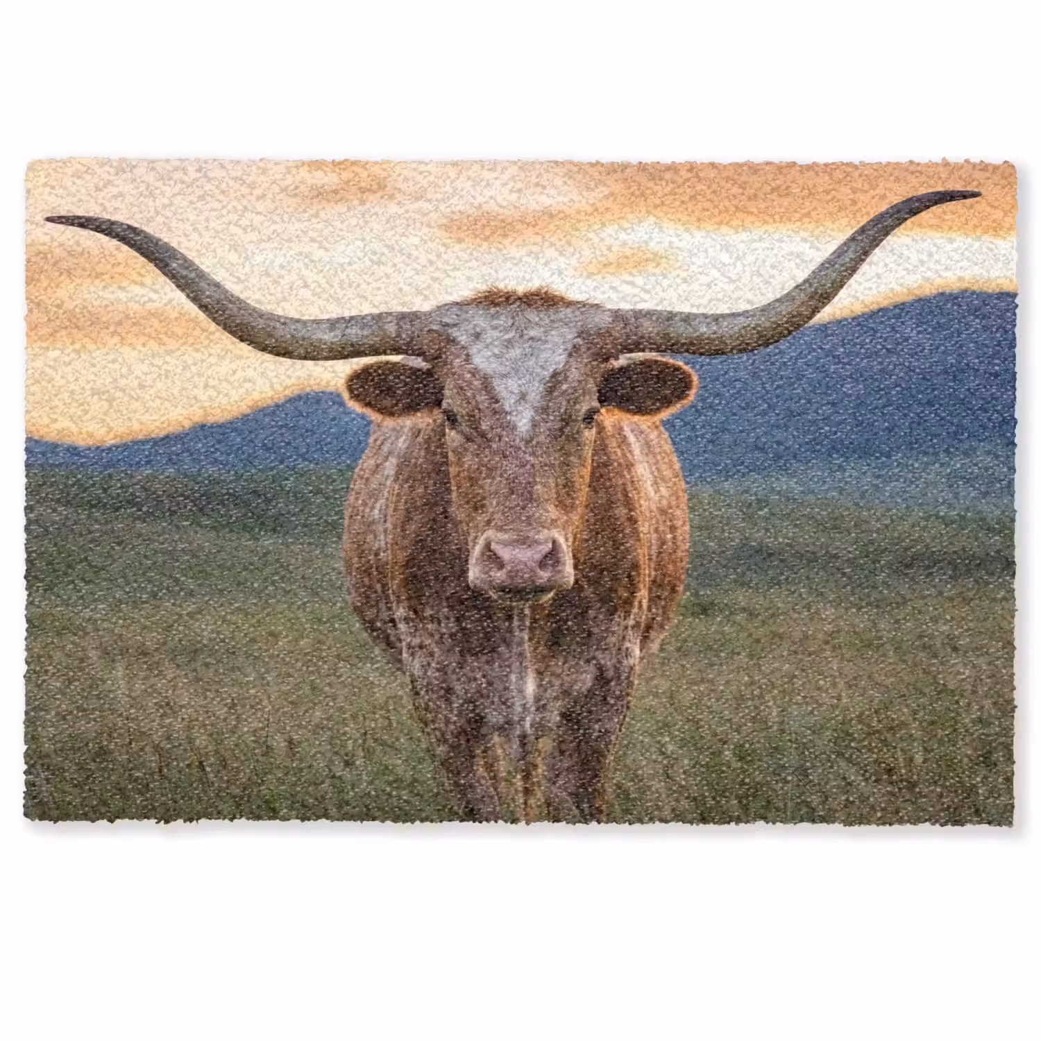 Longhorn - Landschap - Zonsondergang Deurmat klein -zkaufland3d