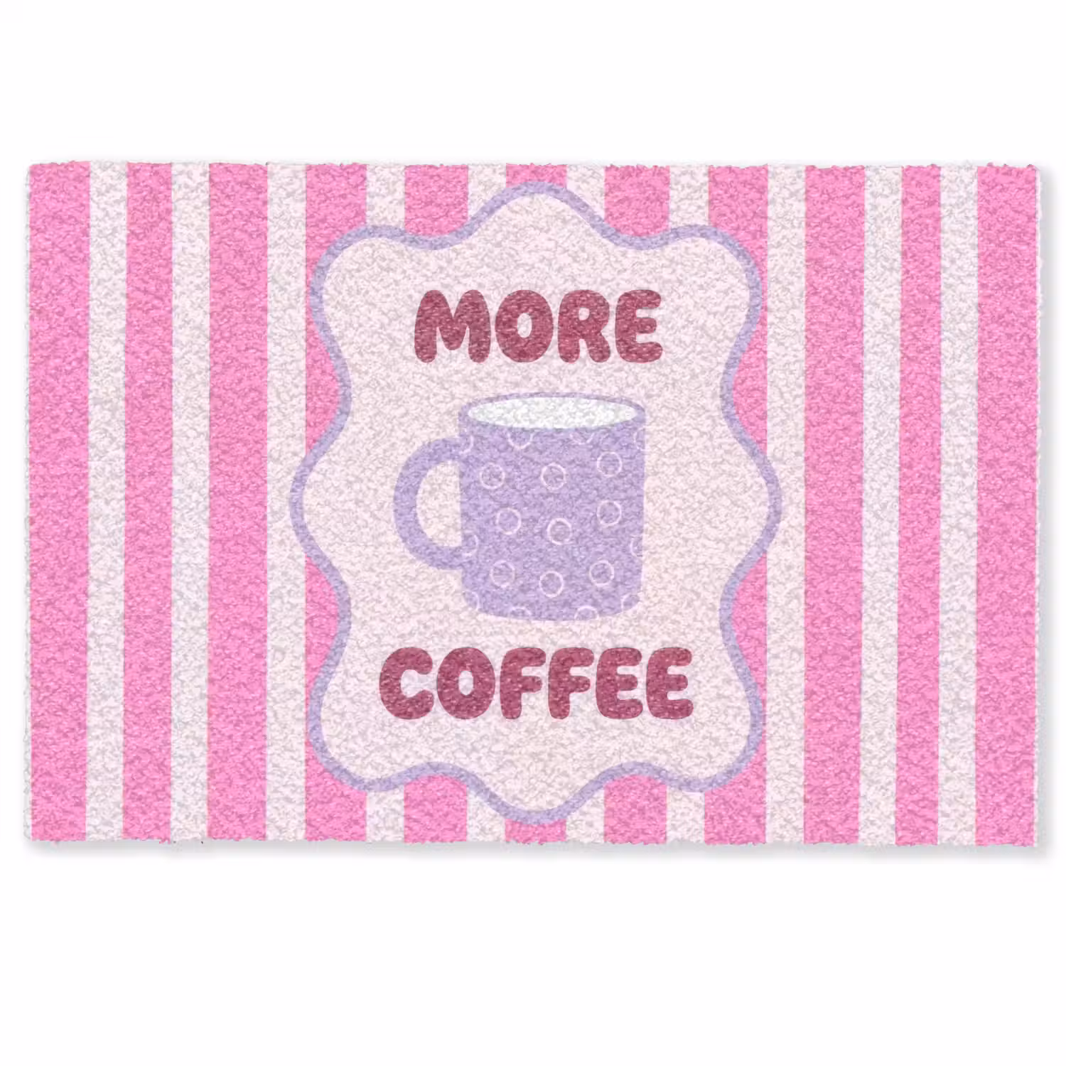 More coffee - Roze - Paars - Strepen - Mok Deurmat klein -zkaufland3d