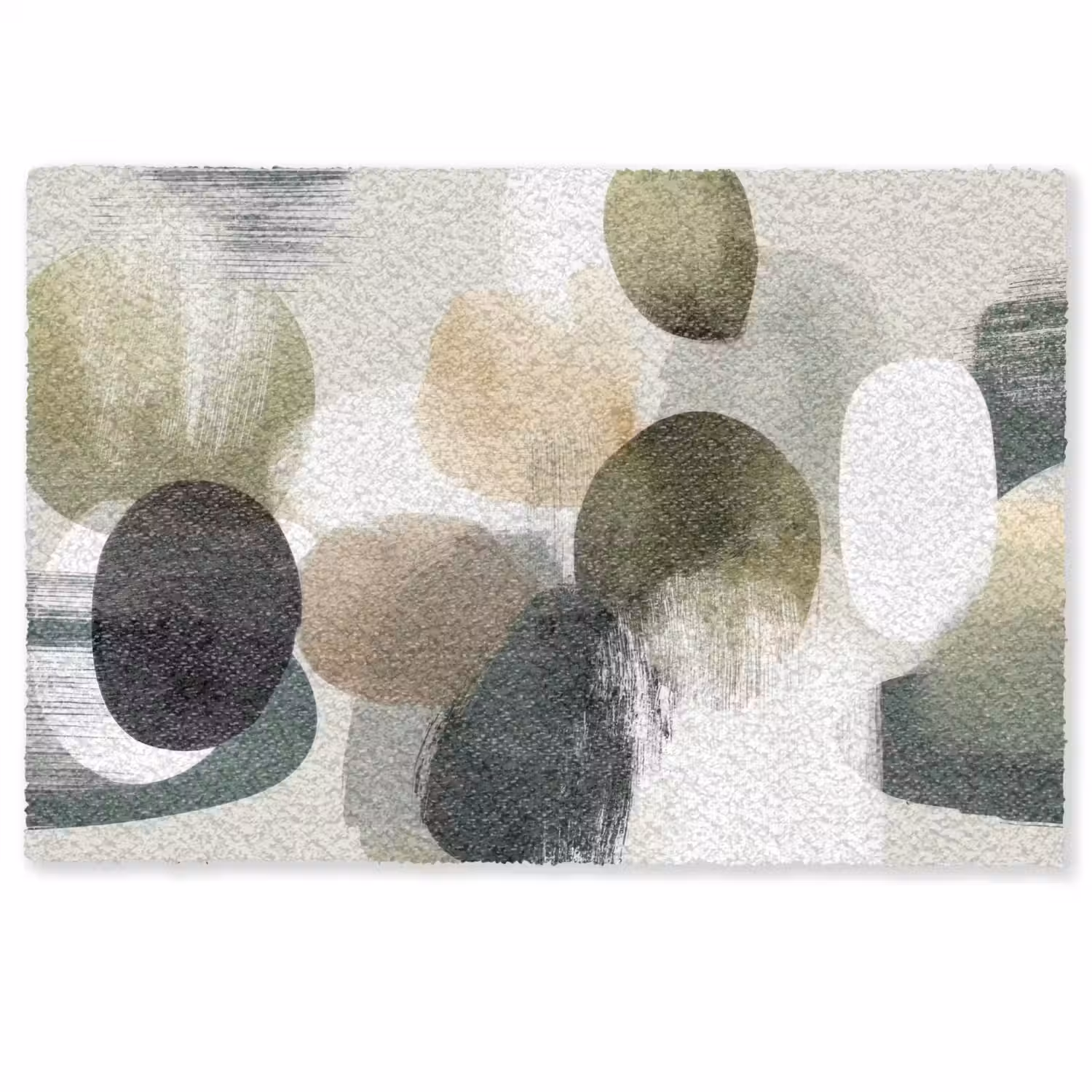 Minimalistisch - Cirkels - Penseelstreken - Beige Deurmat klein -zkaufland3d