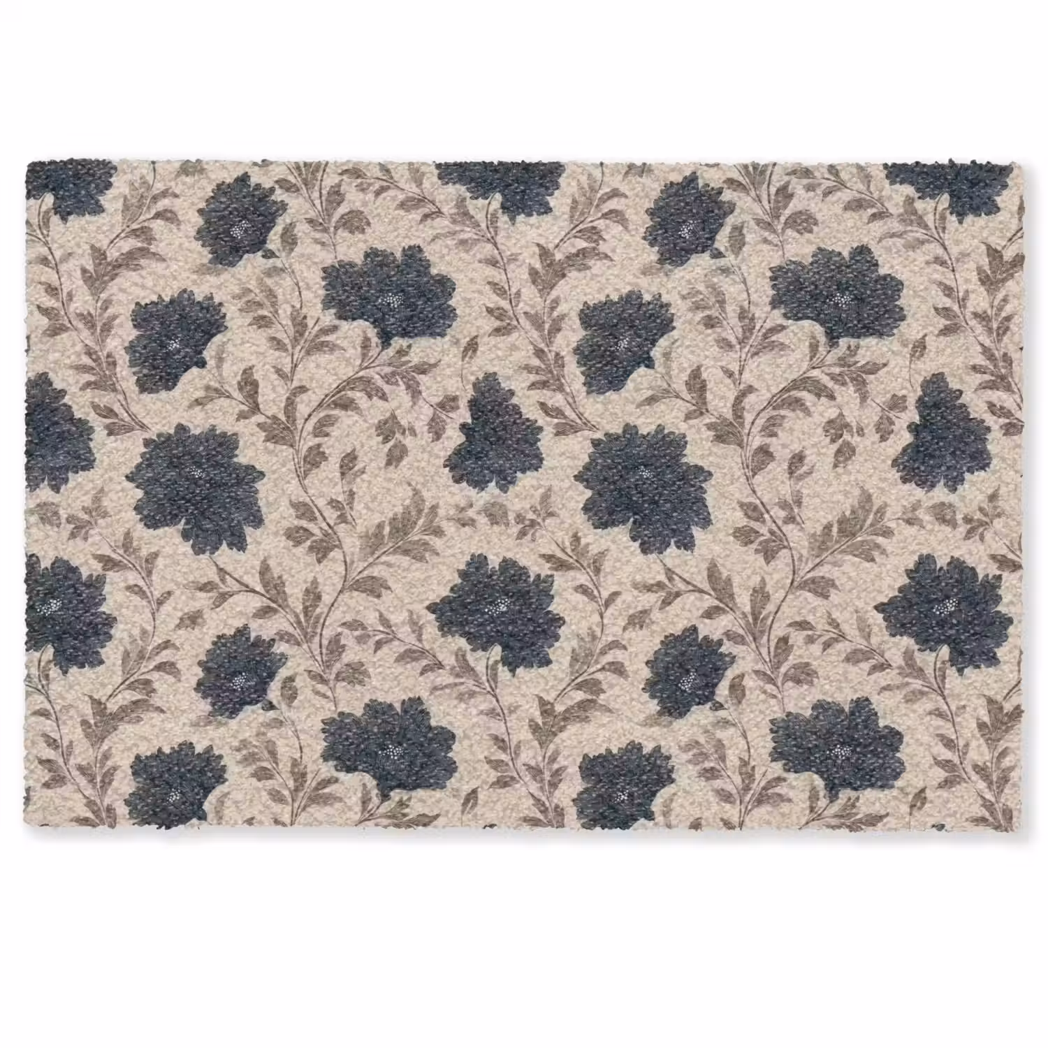 Motief - Bloemen - Zwart - Beige Deurmat klein 898 -zkaufland3d