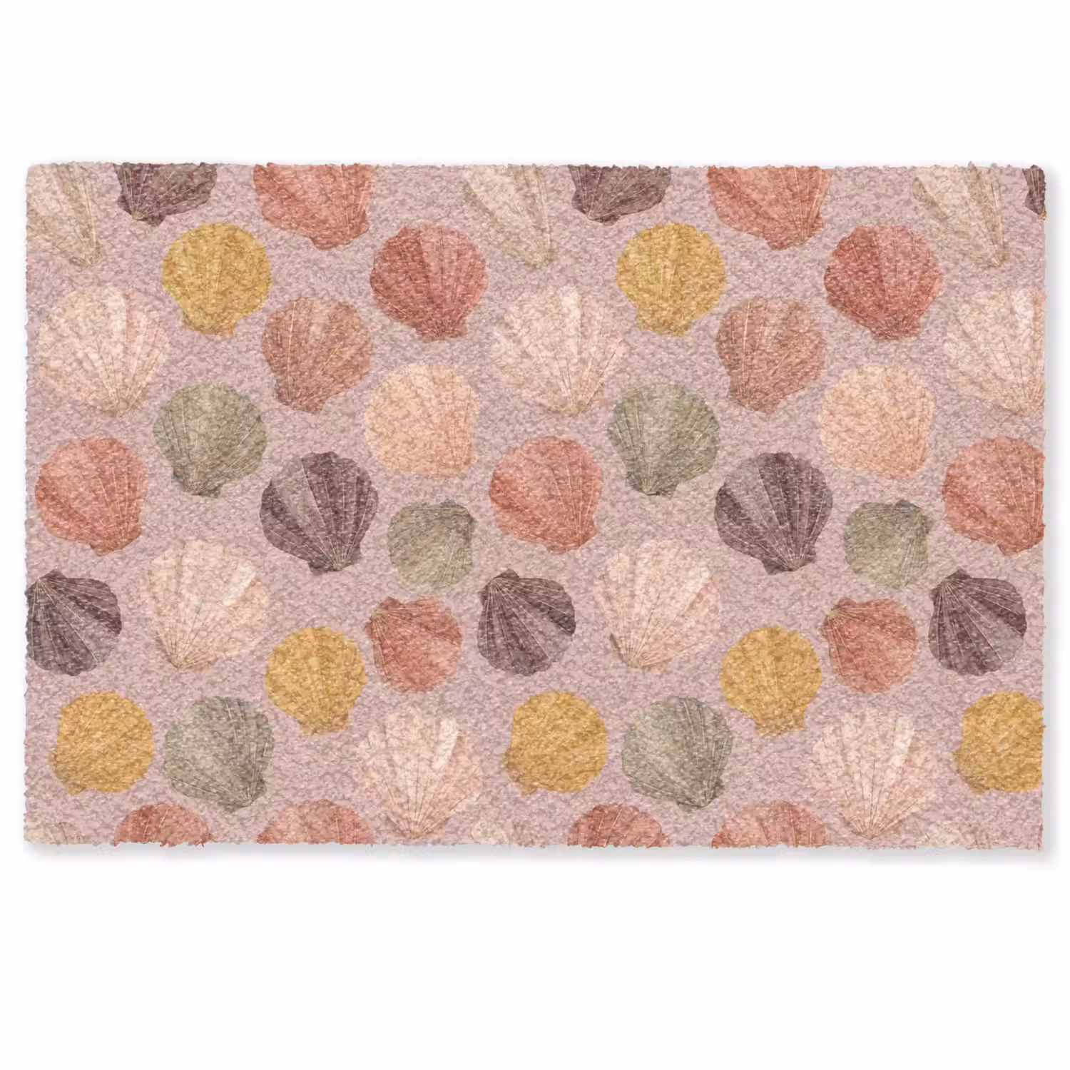 Schelp - Patroon - Zee - Aquarel - Aardetinten Deurmat klein -zkaufland3d