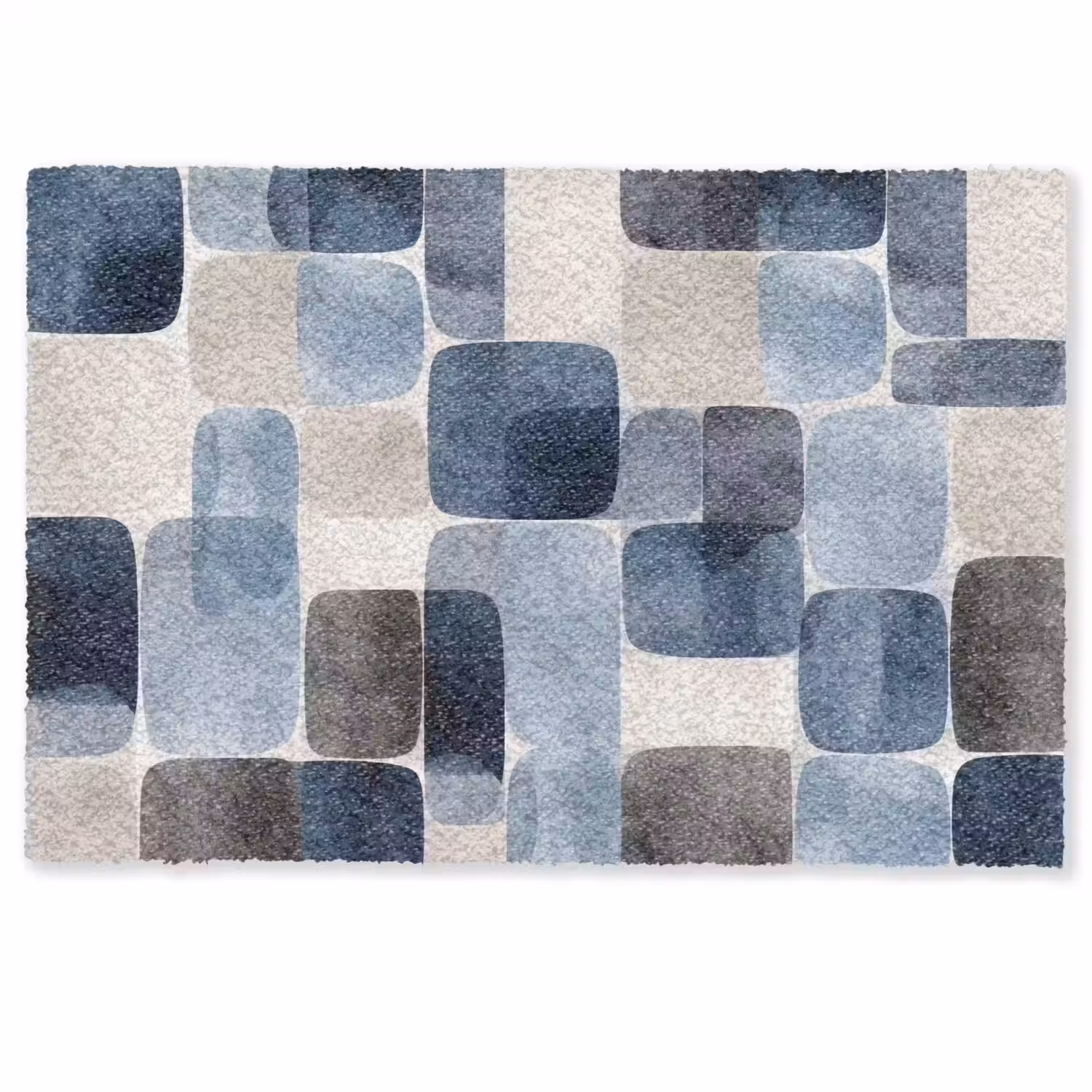 Patroon - Blauw - Vierkanten Deurmat klein -zkaufland3d