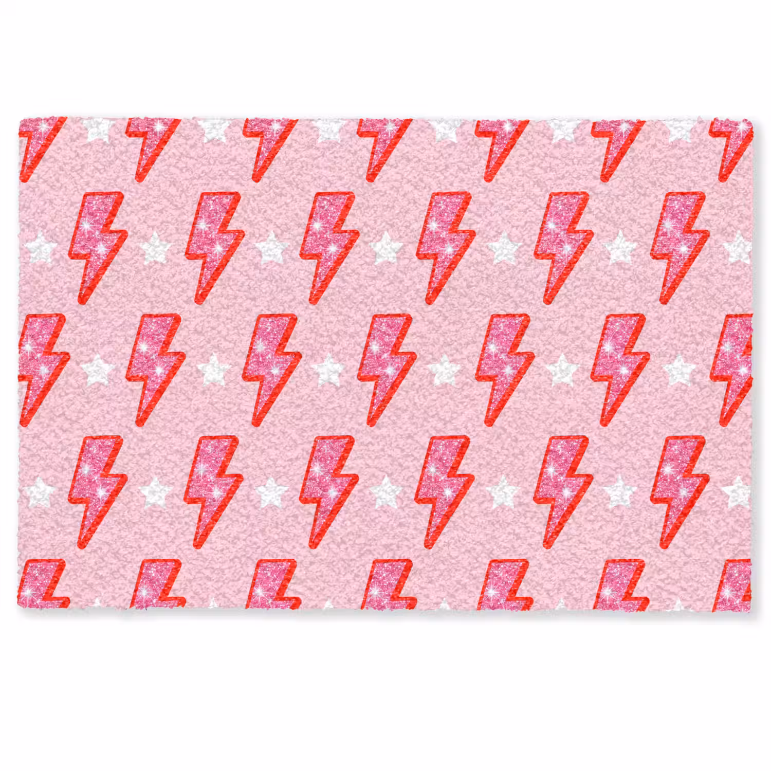 Patroon - Bliksem - Ster - Glitter - Roze Deurmat klein -zkaufland3d