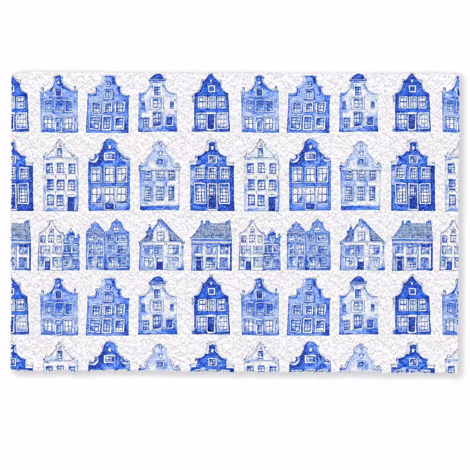 Patroon - Huizen - Blauw Deurmat klein 898 -zkaufland3d