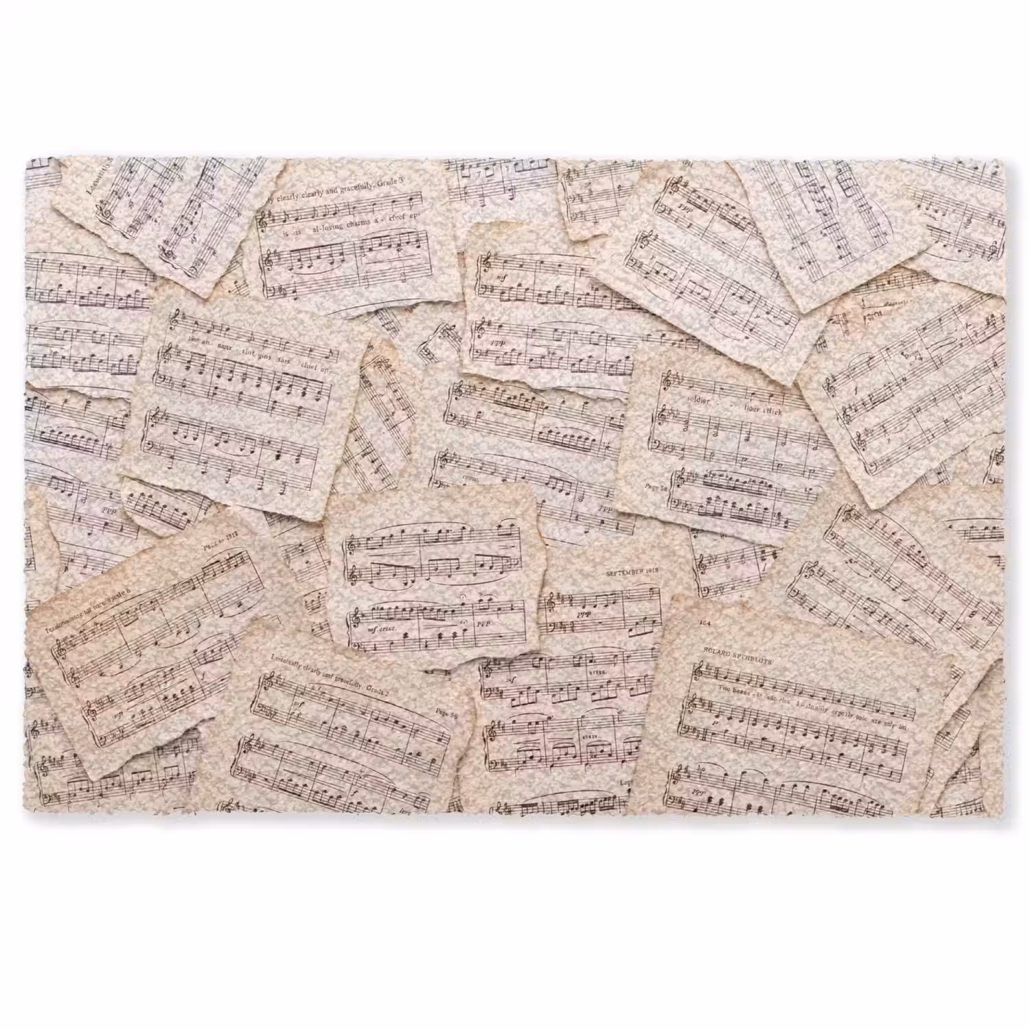 Bladmuziek - Oud - Noten - Vintage - Beige Deurmat klein -zkaufland3d
