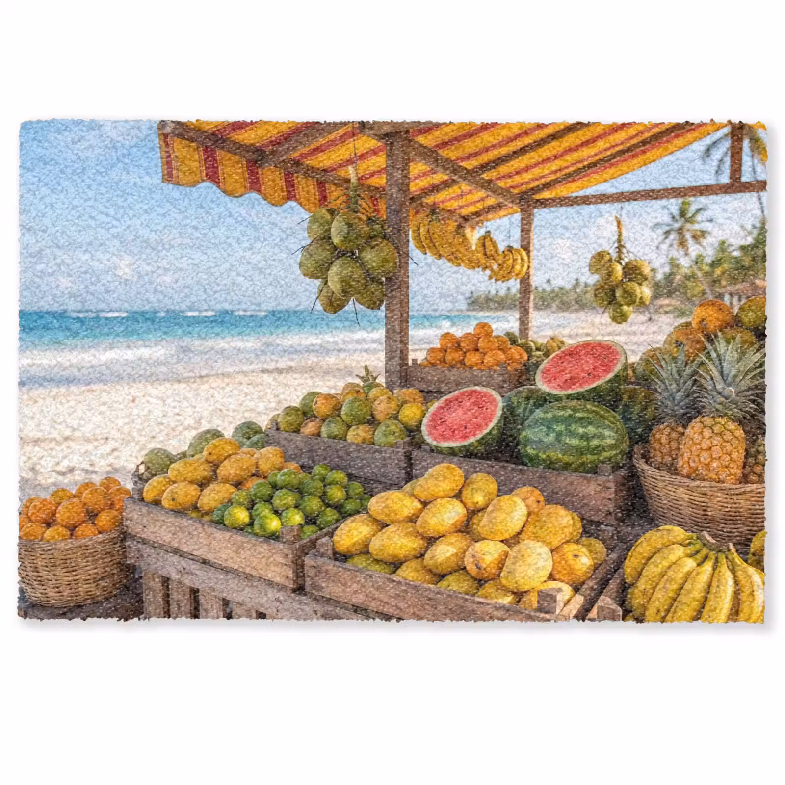 Fußmatte - Obst – Strand – Tropisch - Fruit - Strand - Tropisch Deurmat klein