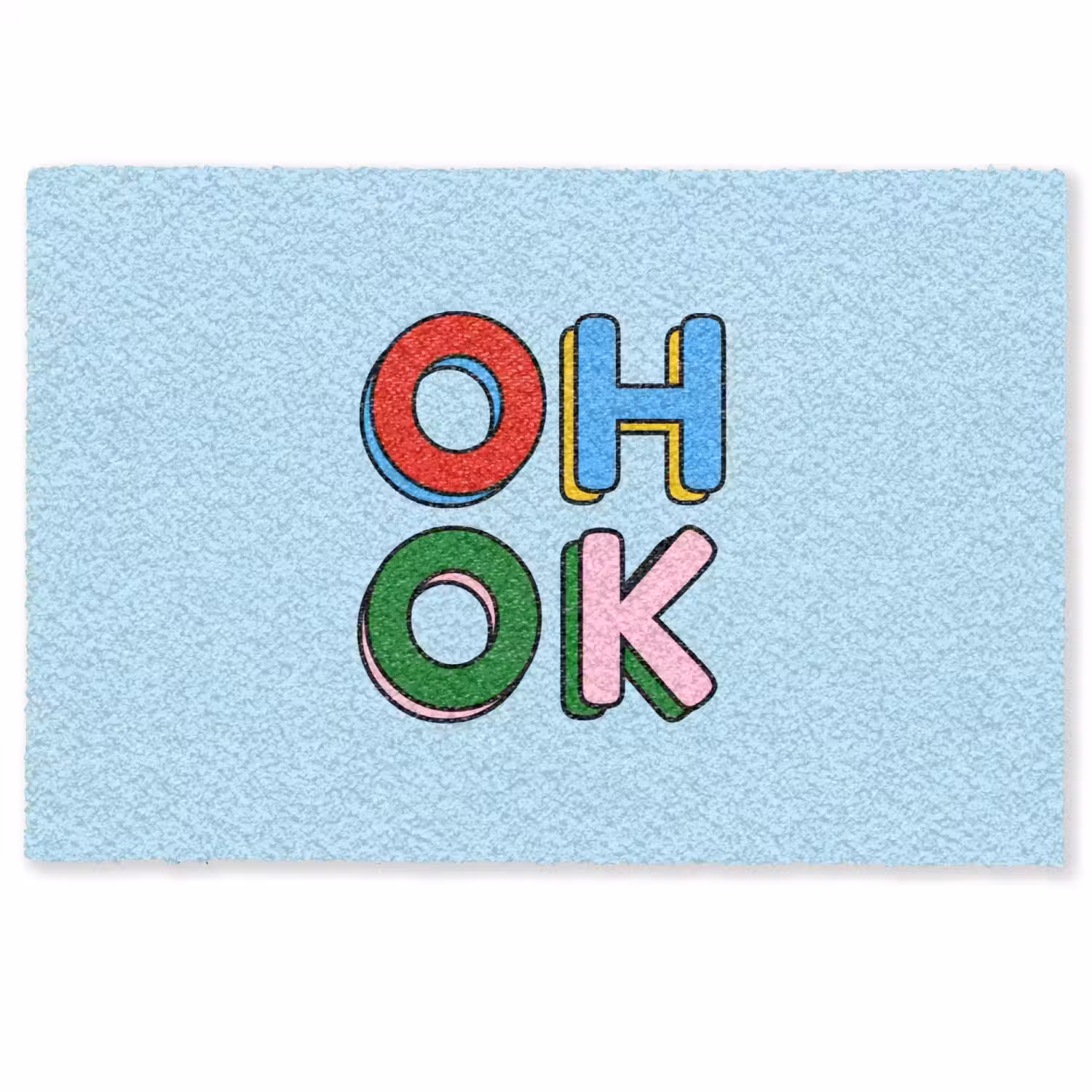 Oh ok - Blauw - Kleurrijk Deurmat klein -zkaufland3d