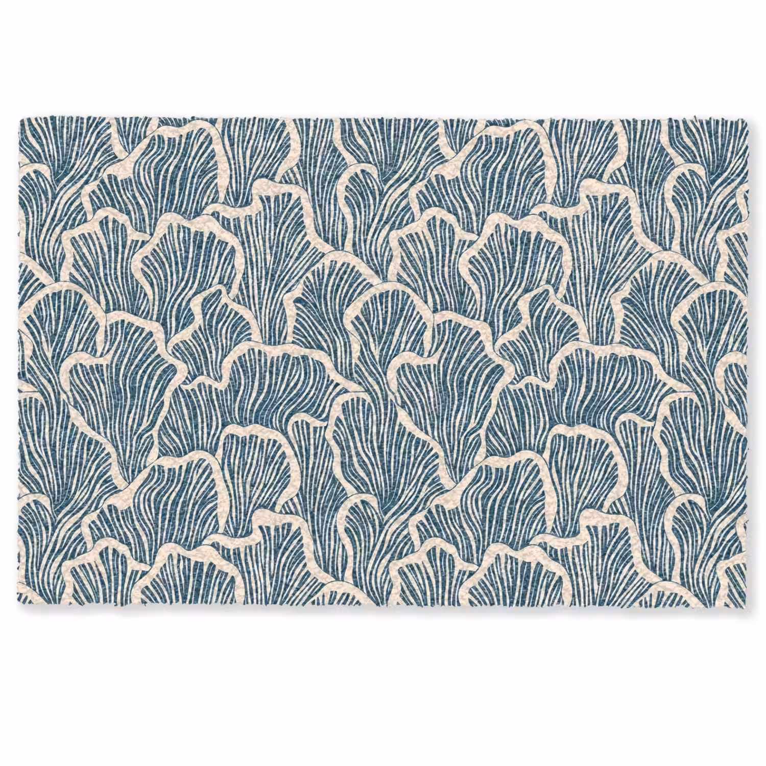 Organisch - Blauw - Crème - Schelpen Deurmat klein 898 -zkaufland3d
