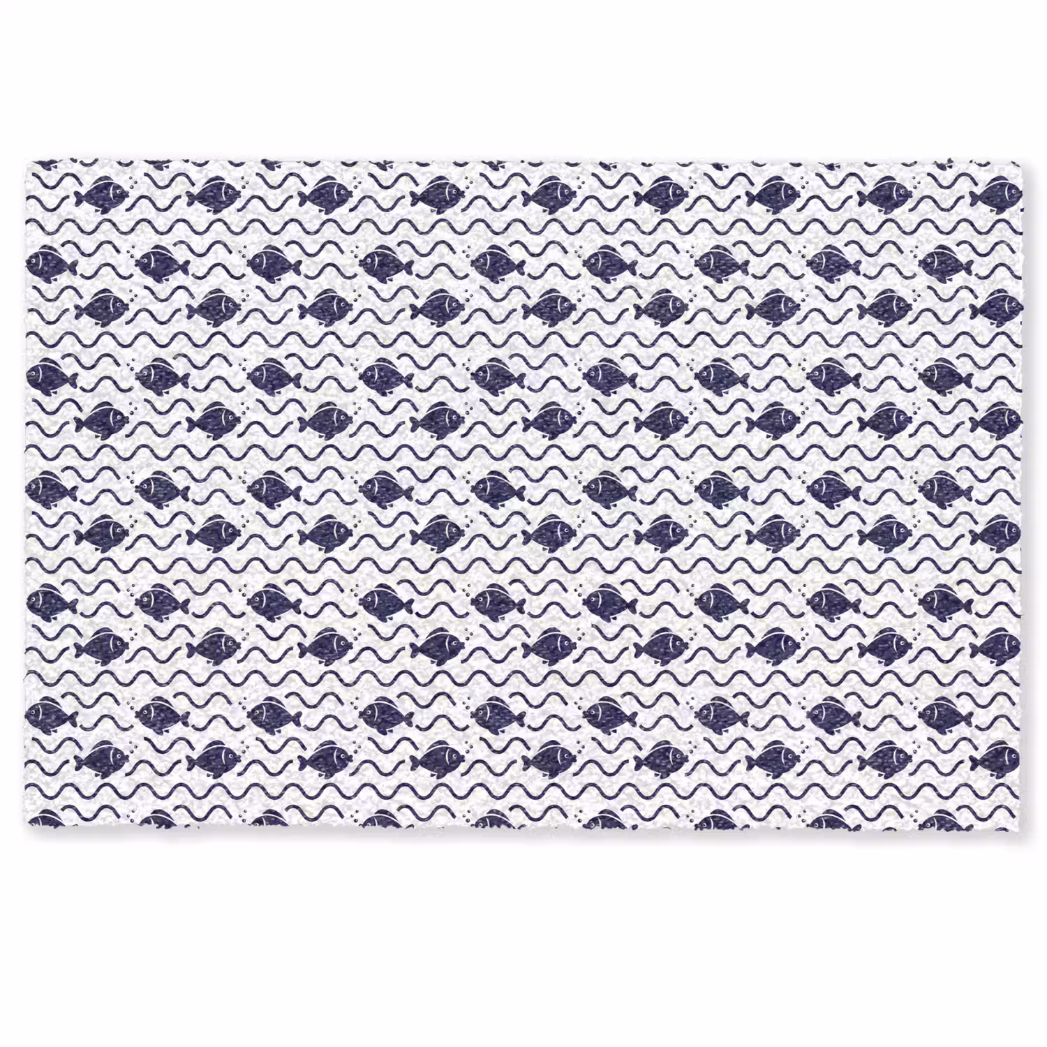 Oceaan - Visachtig - Blauw - Wit Deurmat klein 898 -zkaufland3d