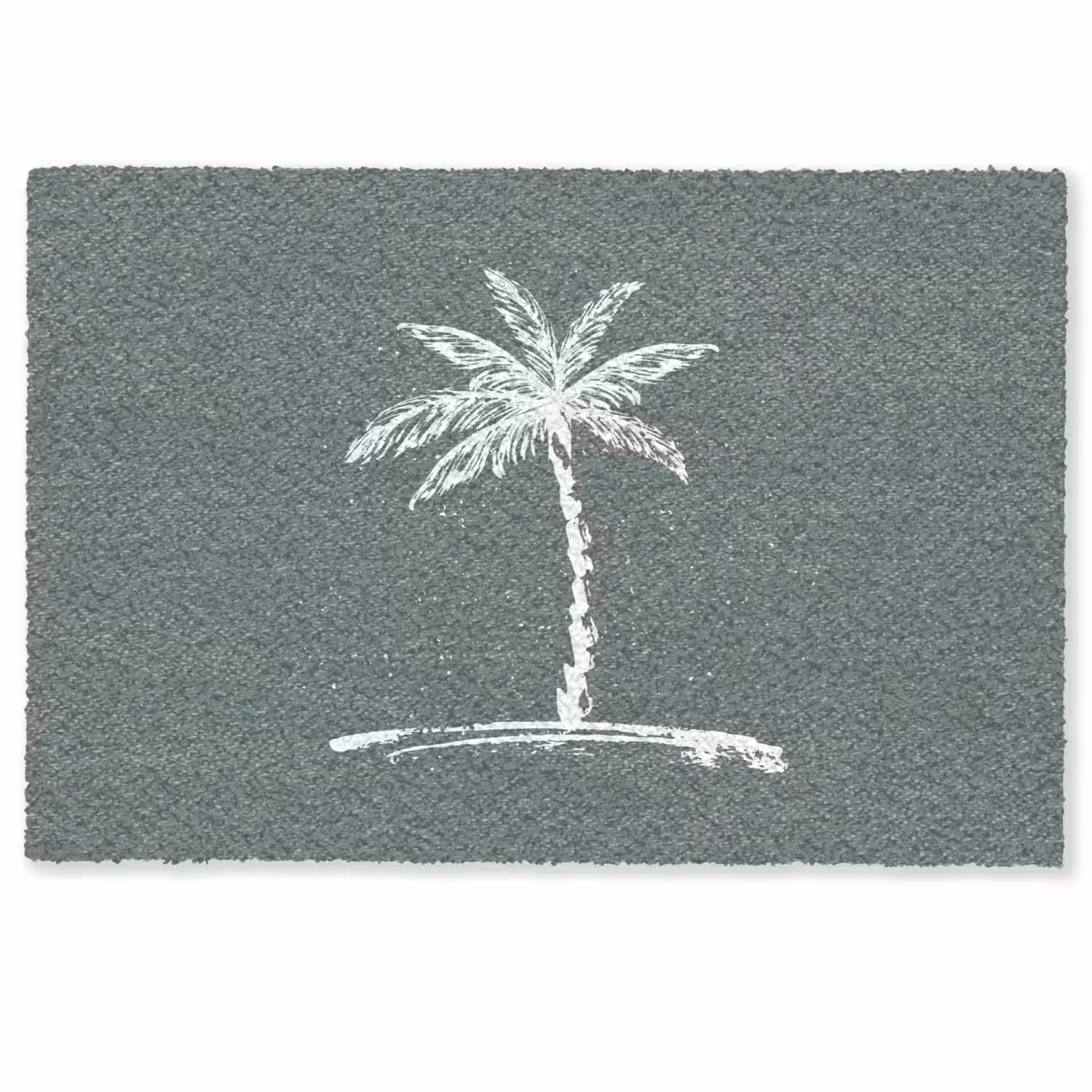 Palmboom - Wit - Groen - Tropisch Deurmat klein -zkaufland3d
