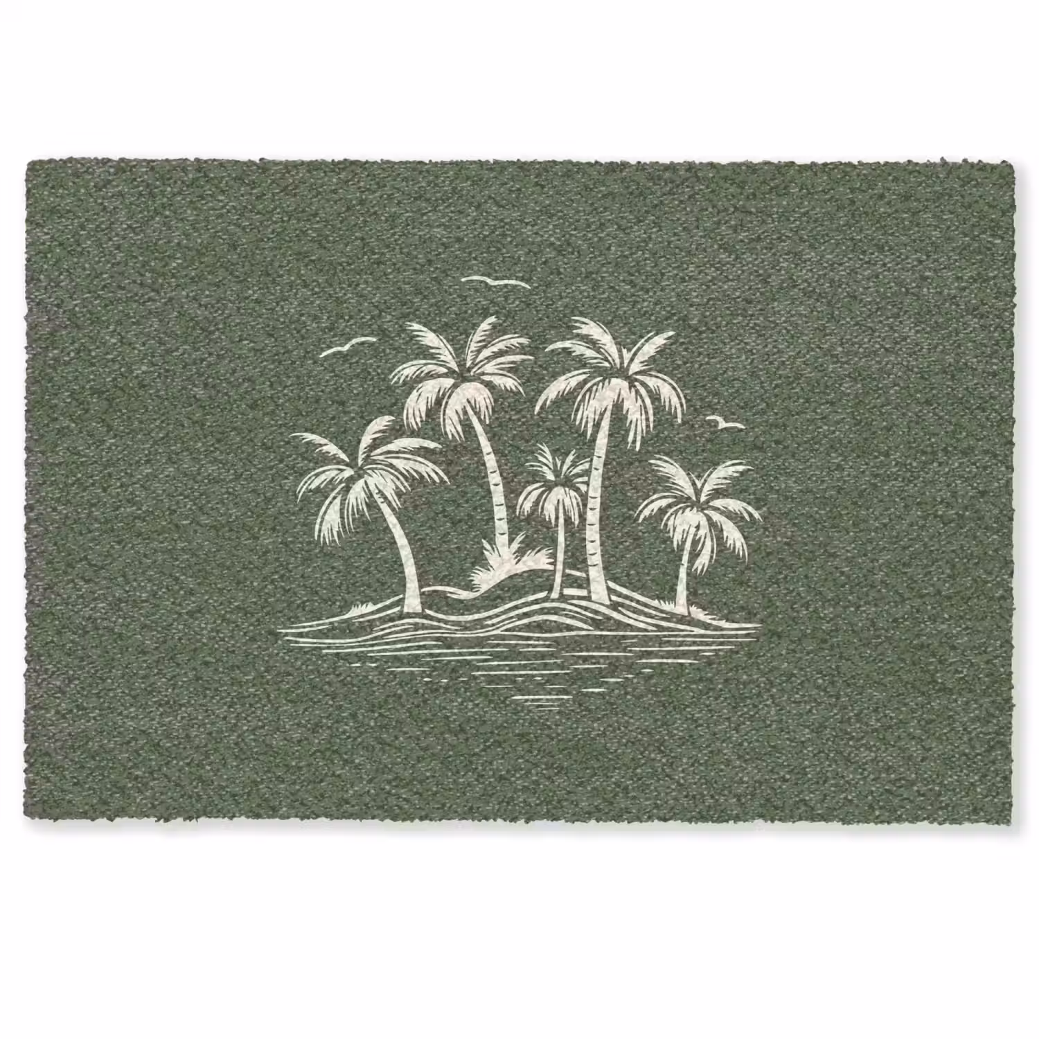 Palmbomen - Strand - Groen - Beige - Tropisch Deurmat klein -zkaufland3d