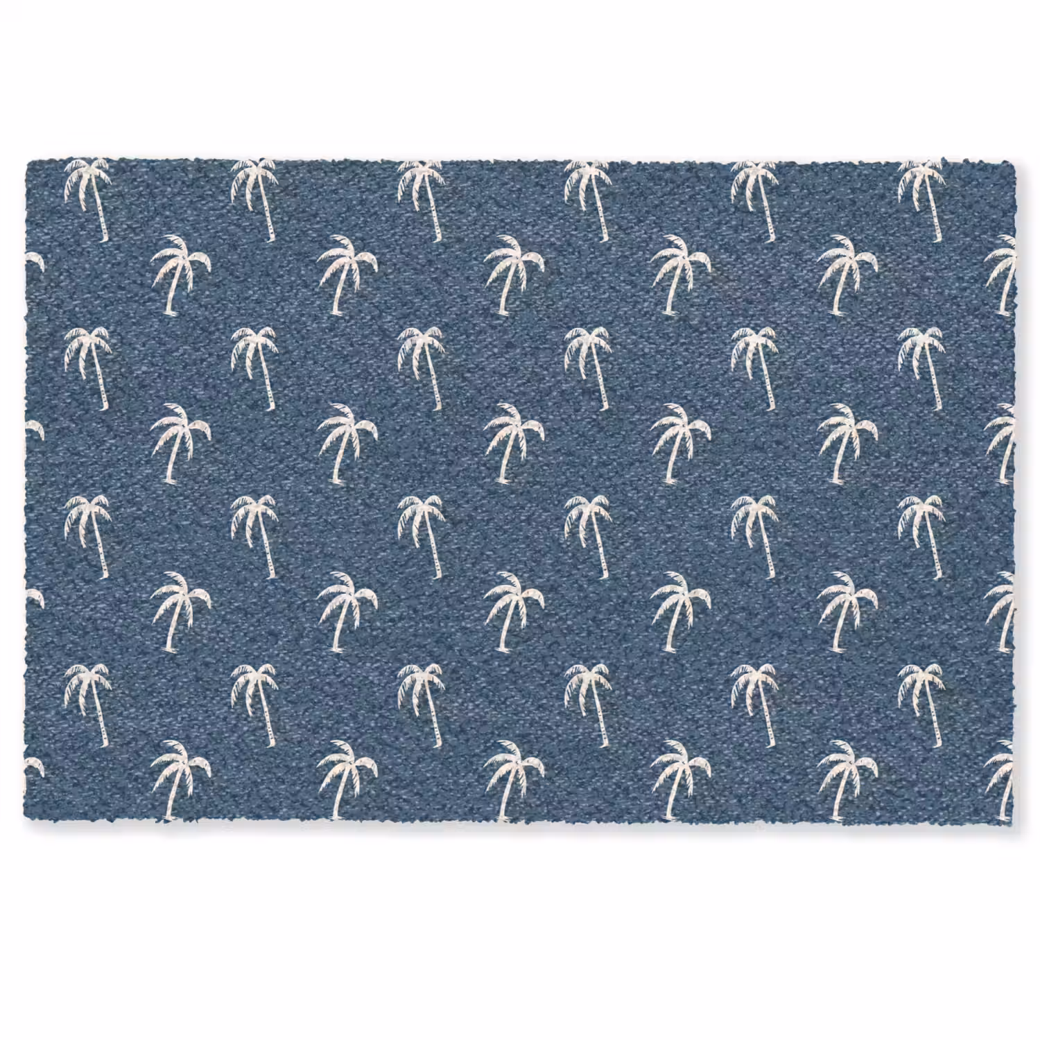 Palmboom patroon - Blauw - Beige - Zomer Deurmat klein -zkaufland3d
