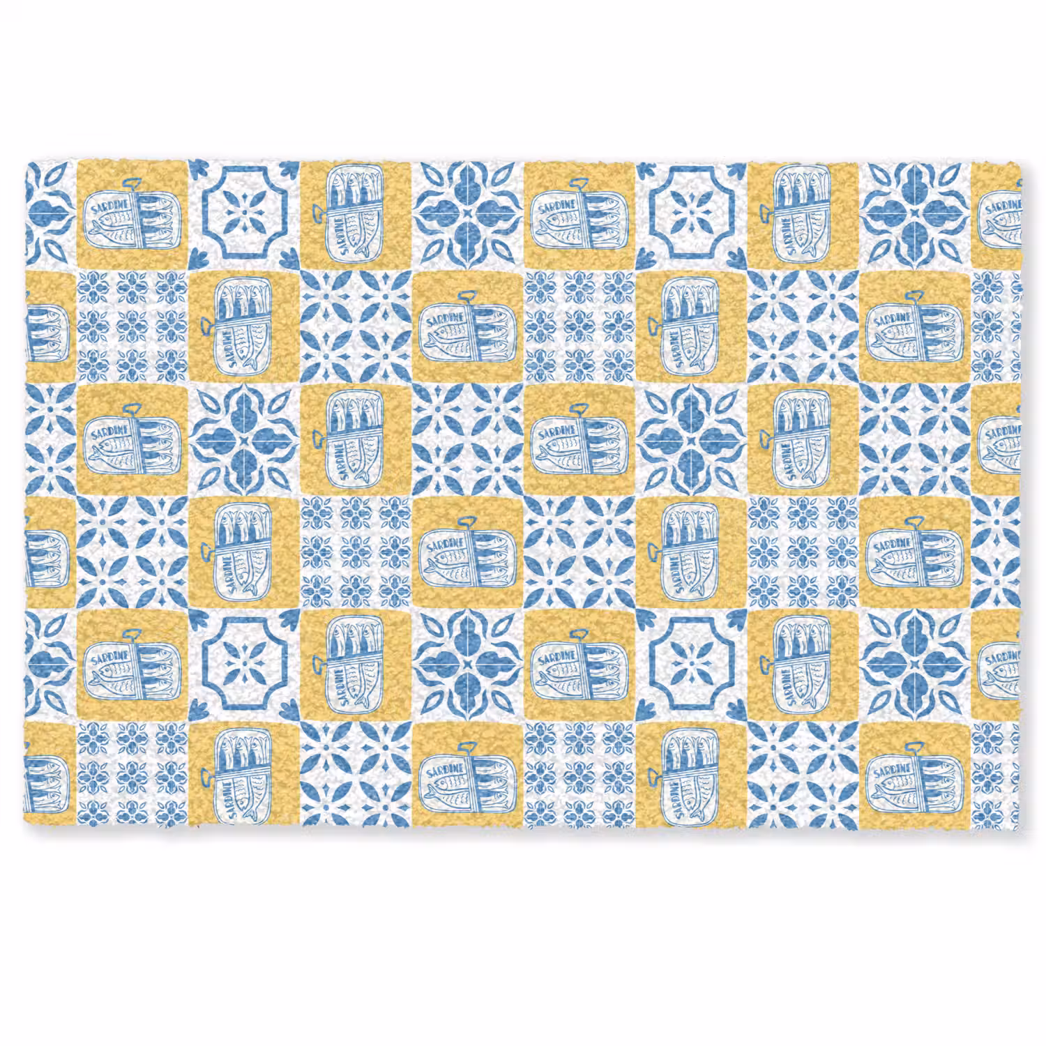 Patroon - Tegel - Geel - Blauw Deurmat klein 898 -zkaufland3d