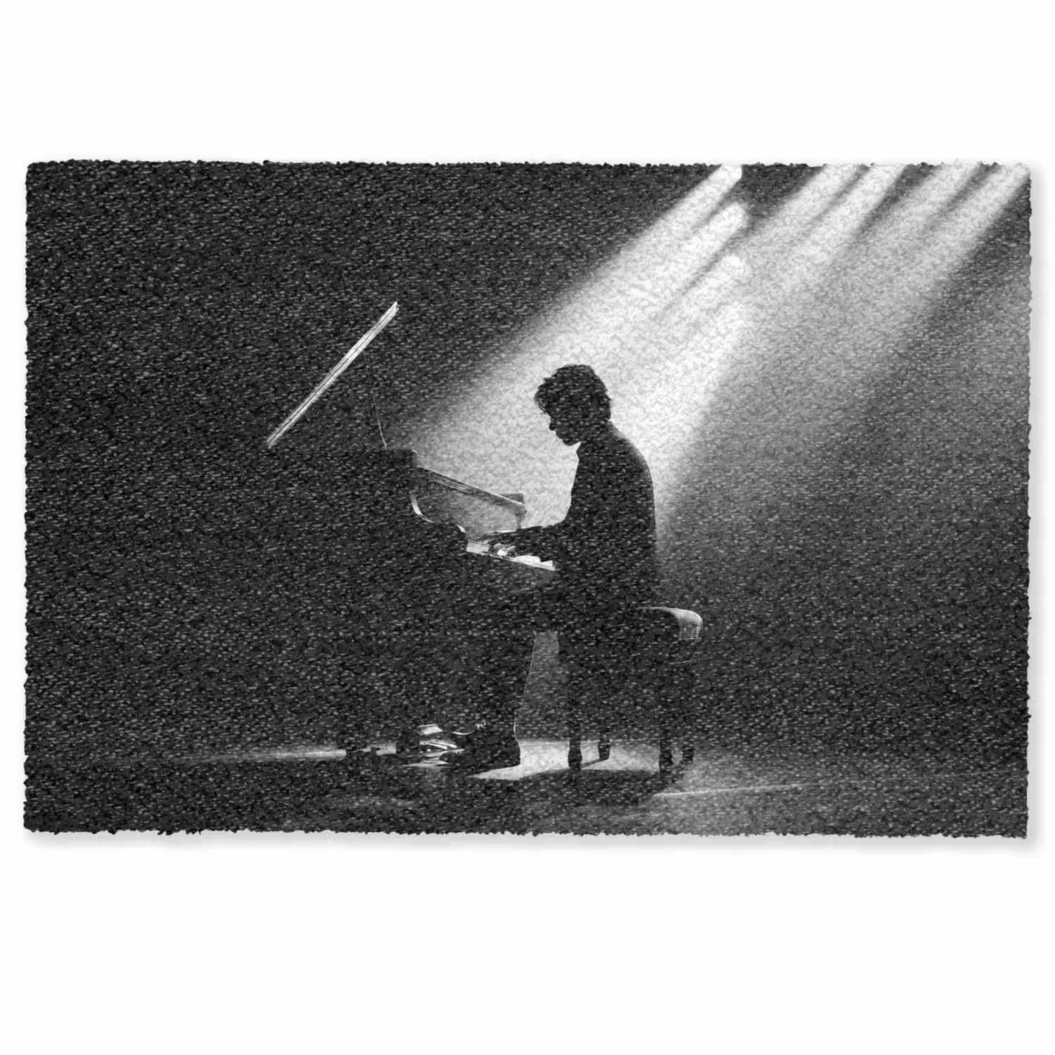 Persoon - Piano - Muziek - Zwart-wit - Podium Deurmat klein -zkaufland3d
