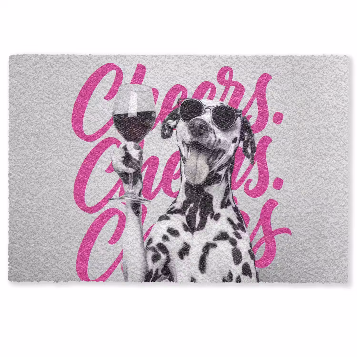 Cheers - Hond - Roze - Wijn Deurmat klein -zkaufland3d