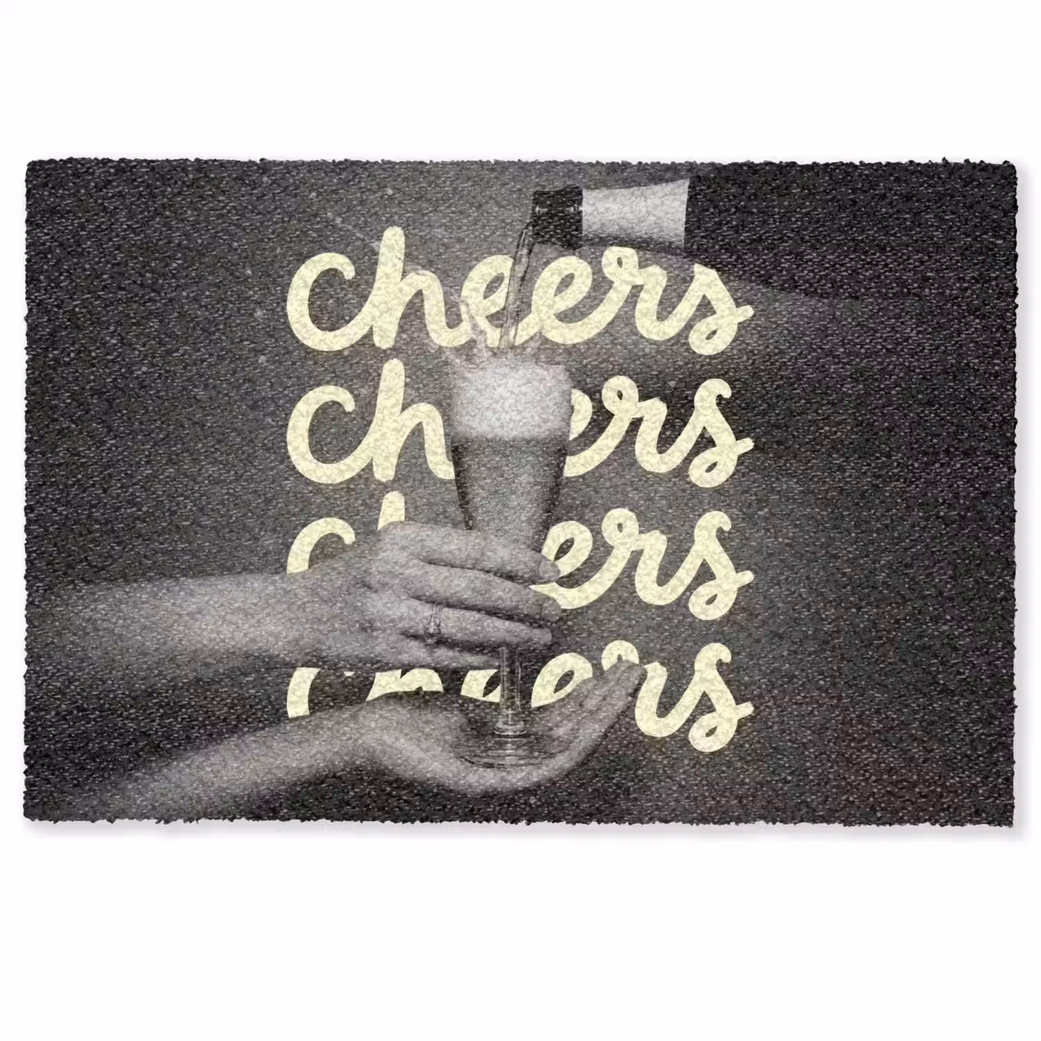 Cheers - Wijn - Zwart - Wit Deurmat klein -zkaufland3d