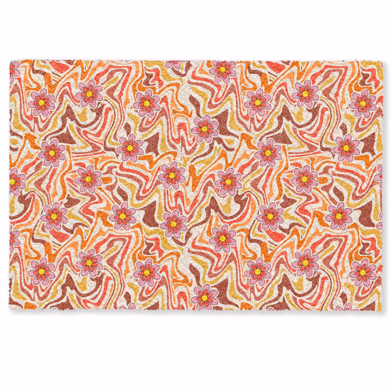 Retro - Bloemen - Patroon Deurmat klein 898 -zkaufland3d