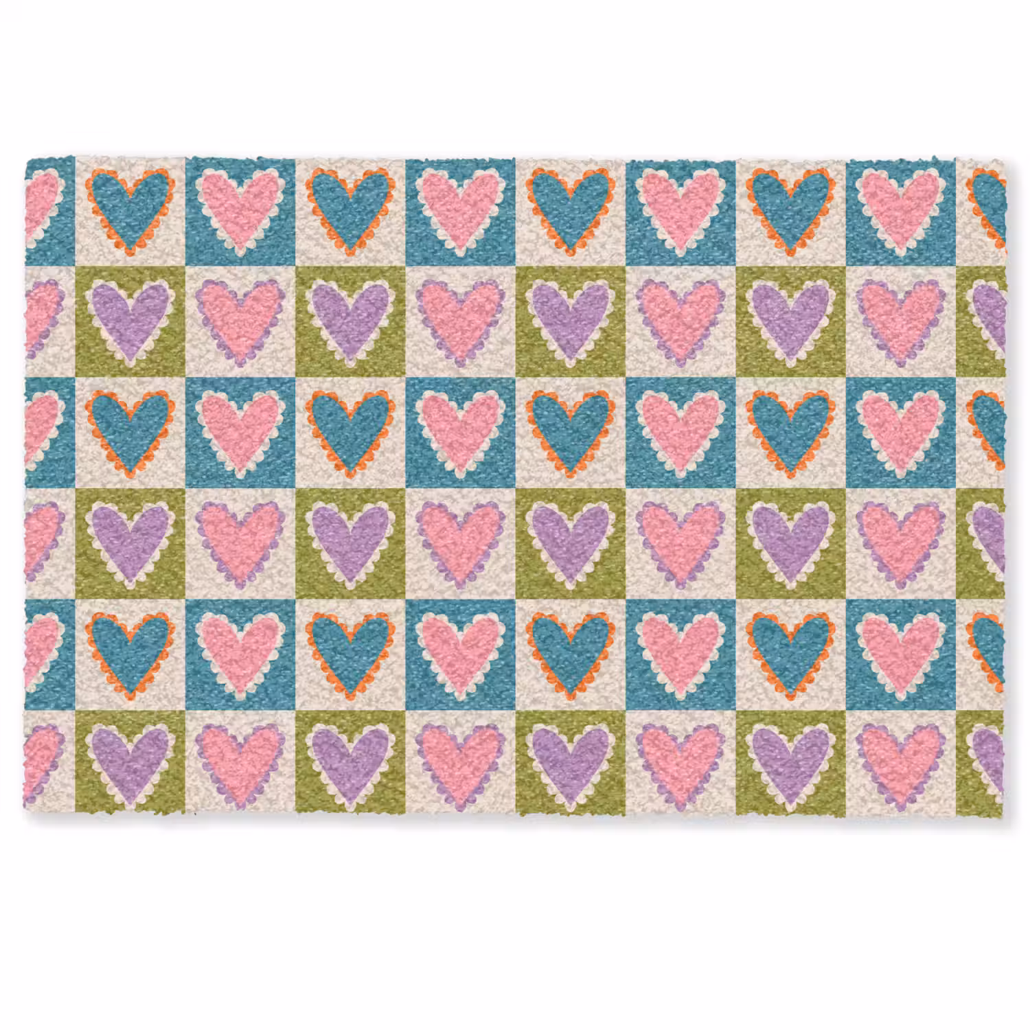 Retro - Kleuren - Patroon - Hartjes Deurmat klein 898 -zkaufland3d