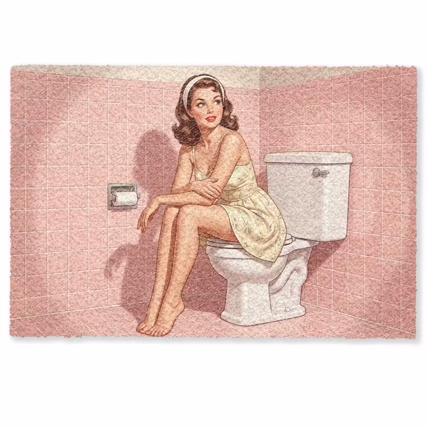 Roze - Retro - Vrouw Deurmat klein -zkaufland3d