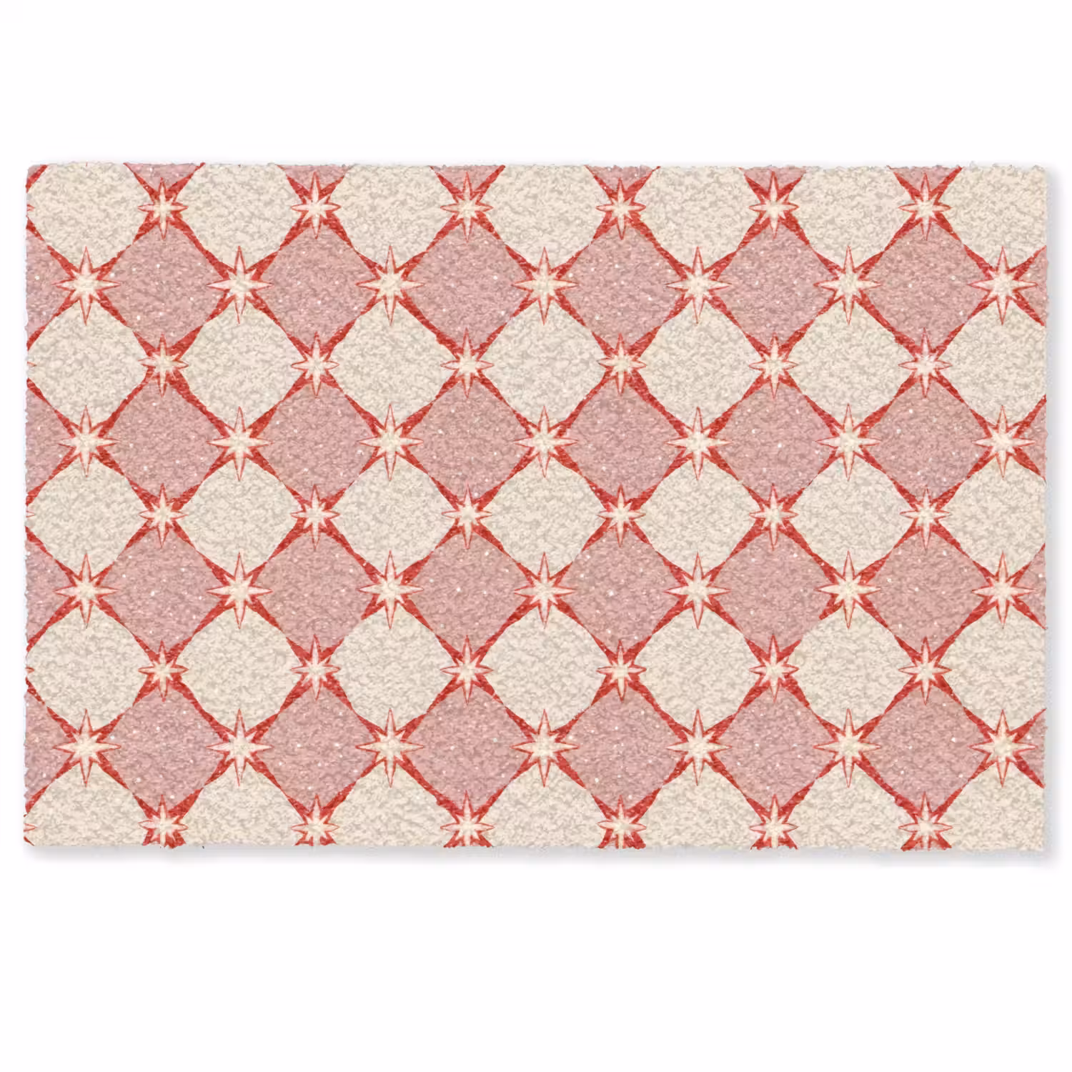 Ruiten - Sterren - Vintage - Oudroze - Rood Deurmat klein 898 -zkaufland3d
