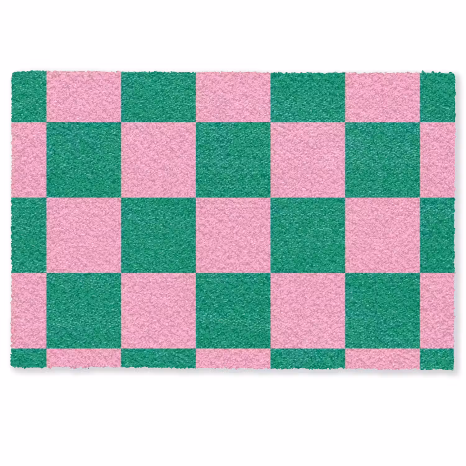 Schaakbord patroon - Groen - Roze - Blokjes Deurmat klein -zkaufland3d