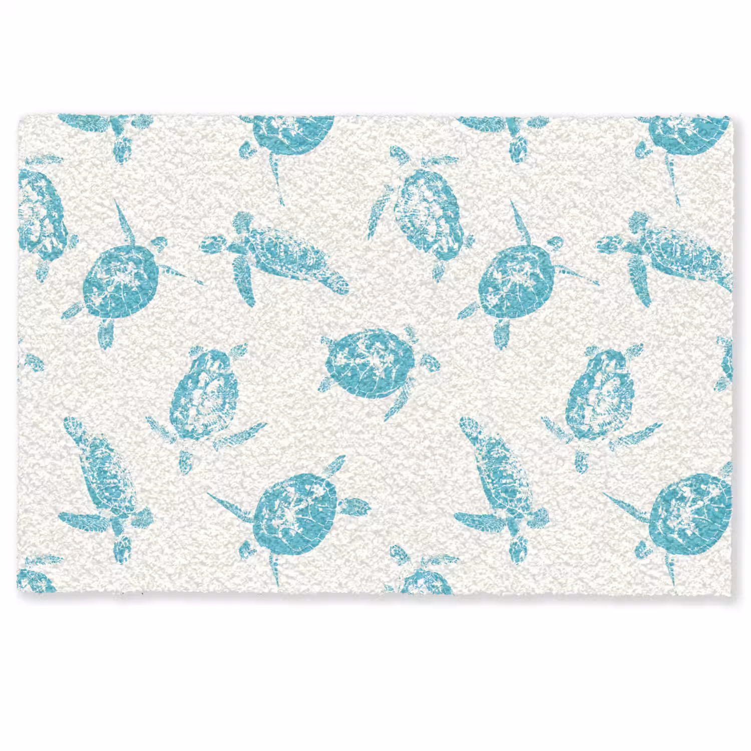 Schildpadden - Patroon - Wit - Blauw Deurmat klein -zkaufland3d