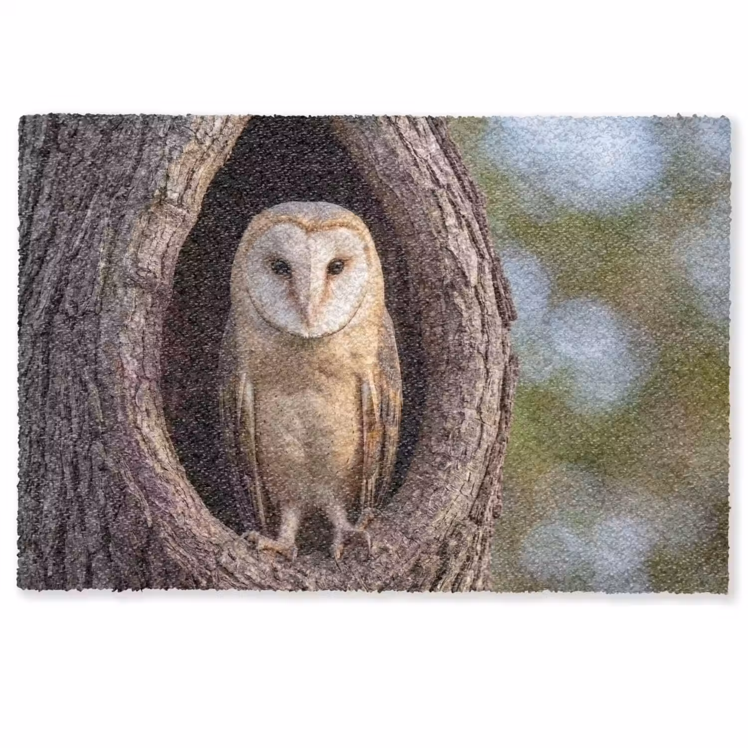 Kerkuil - Boom - Natuur - Bruin Deurmat klein -zkaufland3d