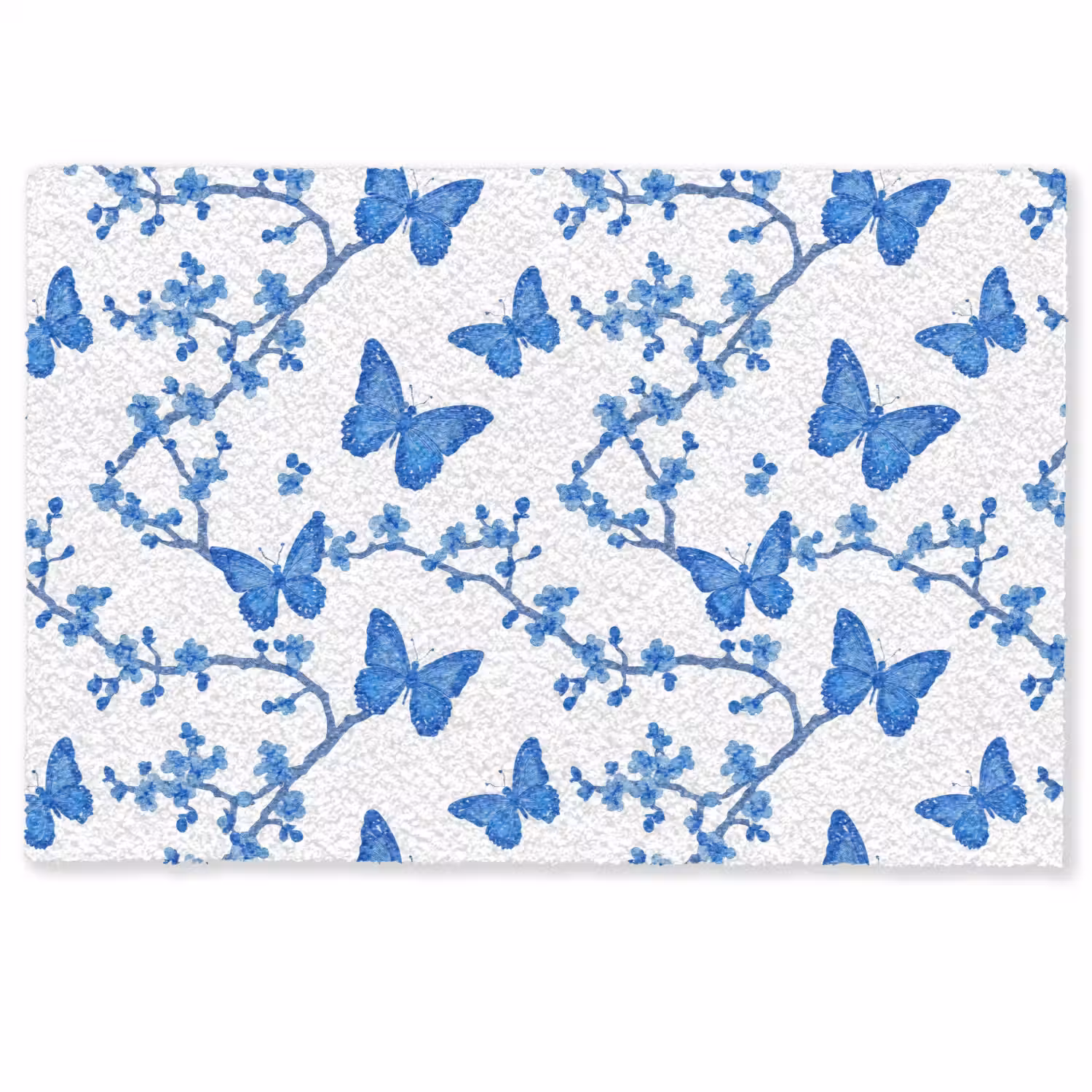 Vlinder - Bloemen - Blauw Deurmat klein 898 -zkaufland3d