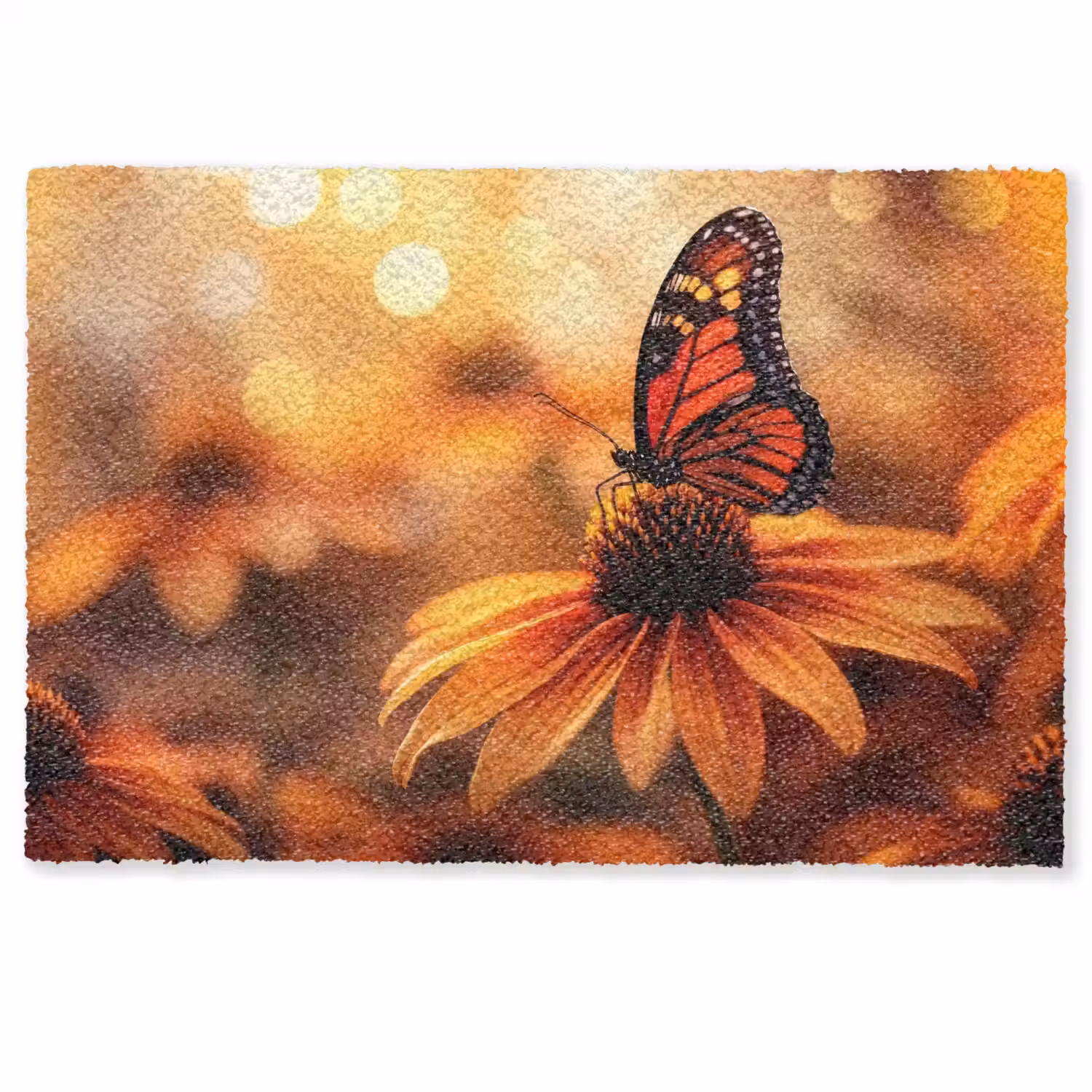 Vlinder - Bloemen - Oranje Deurmat klein -zkaufland3d