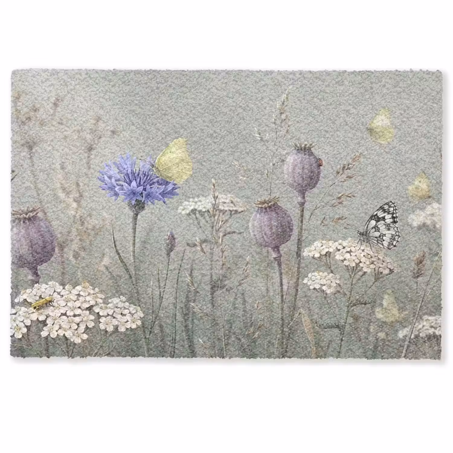 Vlinders - Wildbloemen - Illustratie - Kleurrijk Deurmat klein -zkaufland3d