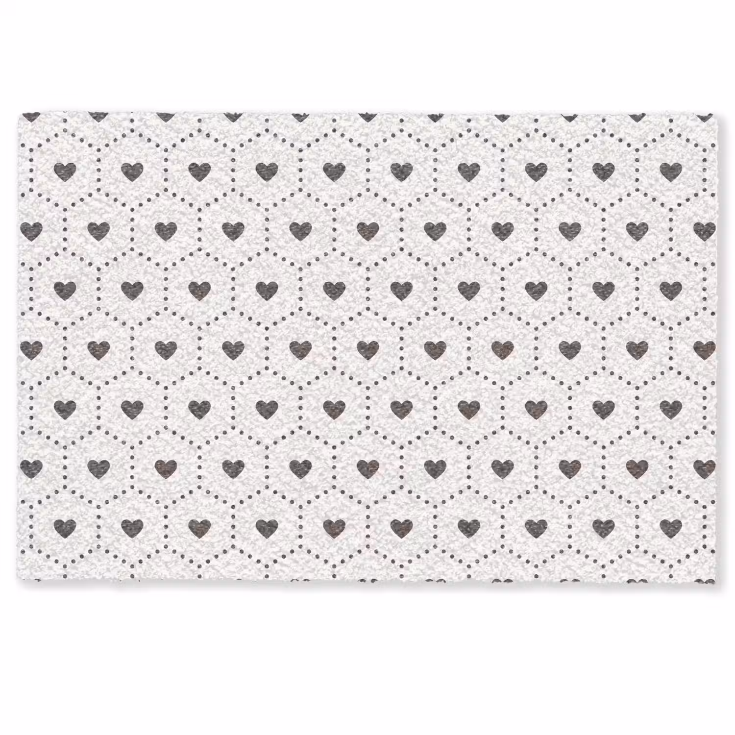 Hexagon - Patroon - Hartjes - Beige Deurmat klein 898 -zkaufland3d