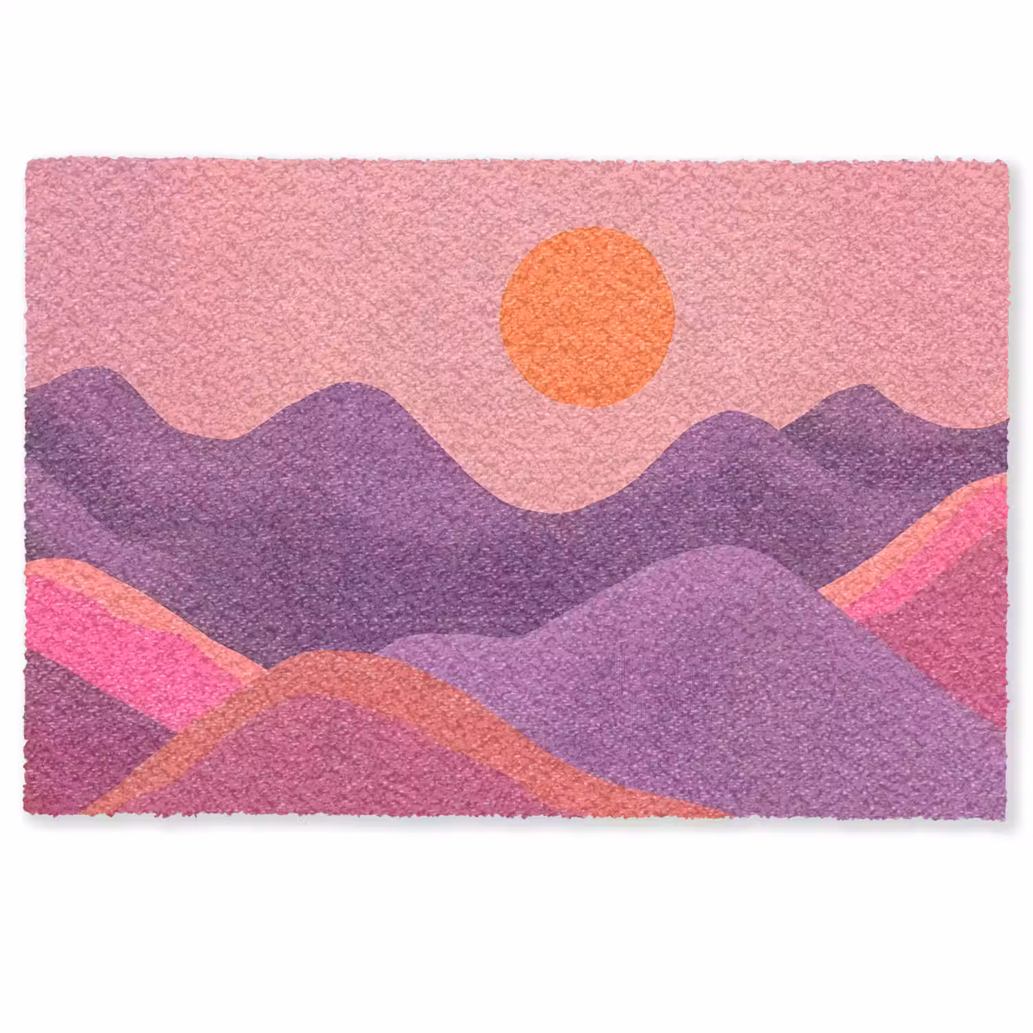 Zon - Heuvels - Paars - Abstract Deurmat klein -zkaufland3d