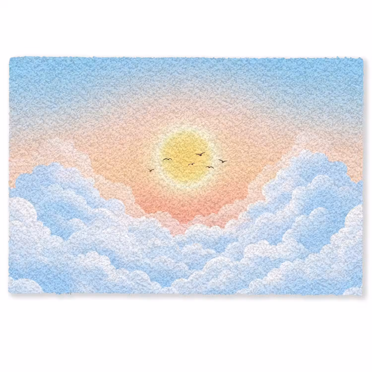 Zon - Vogels - Lucht - Natuur - Geel Deurmat klein -zkaufland3d