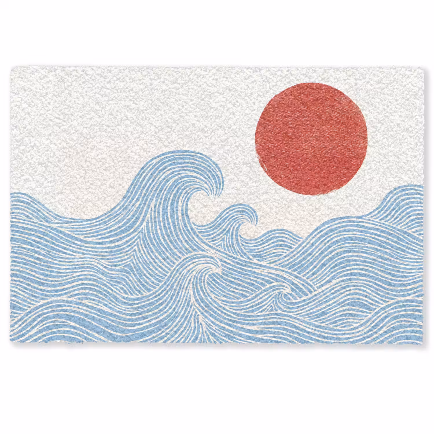 Zon - Golven - Oceaan - Abstract - Rood Deurmat klein -zkaufland3d