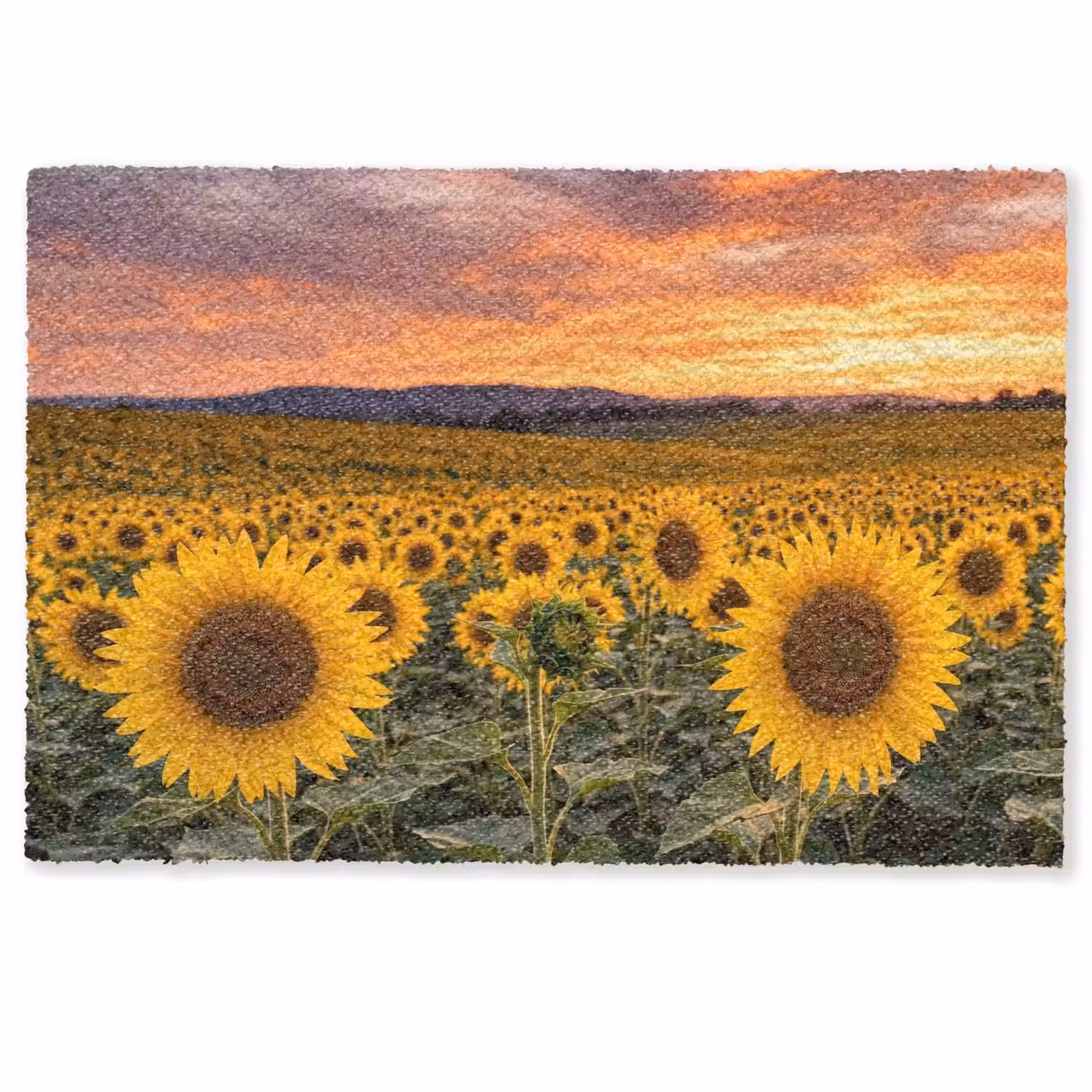 Zonnebloemen - Heuvellandschap - Geel Deurmat klein -zkaufland3d