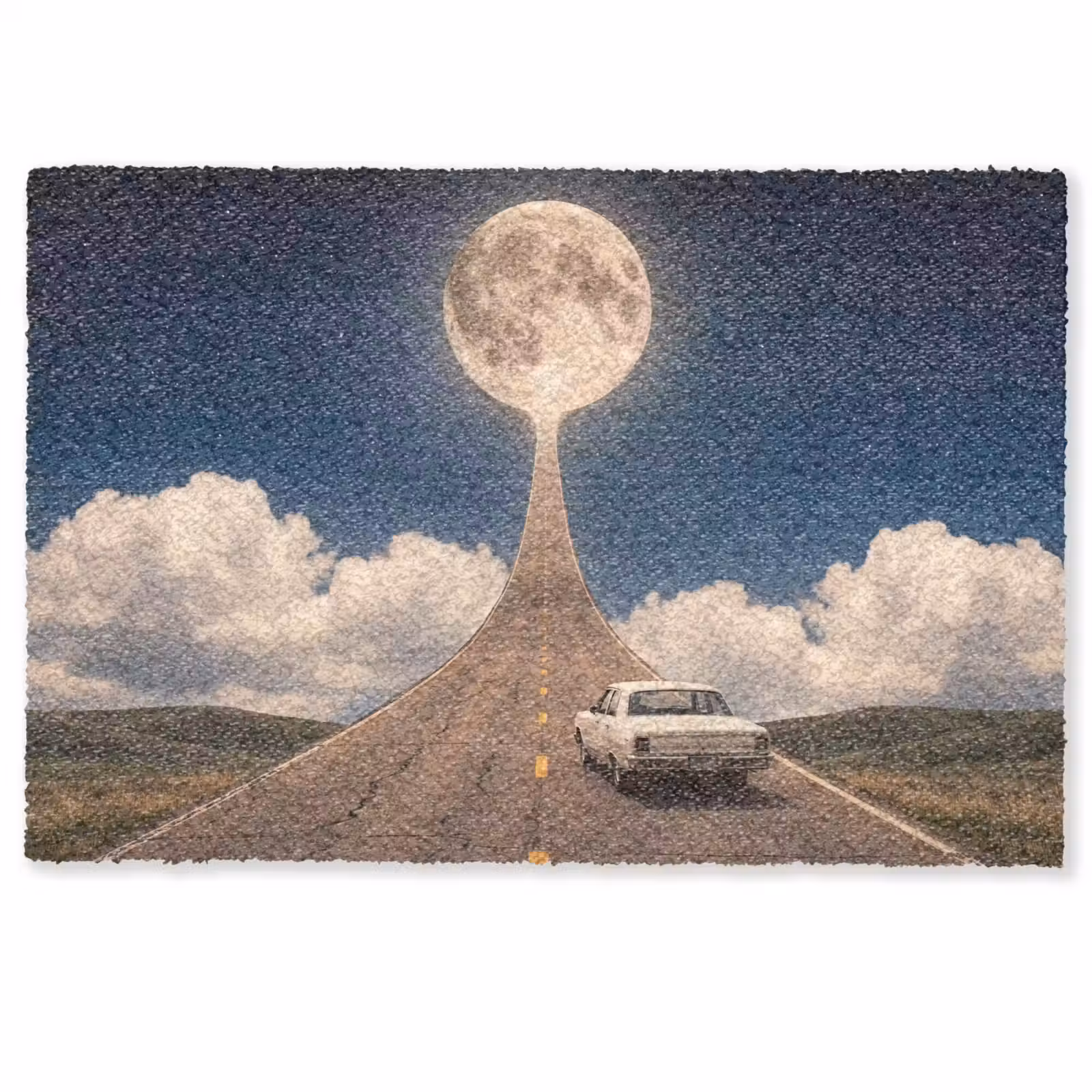 Fußmatte - Straße – Mond – Nacht - Weg - Maan - Nacht Deurmat klein