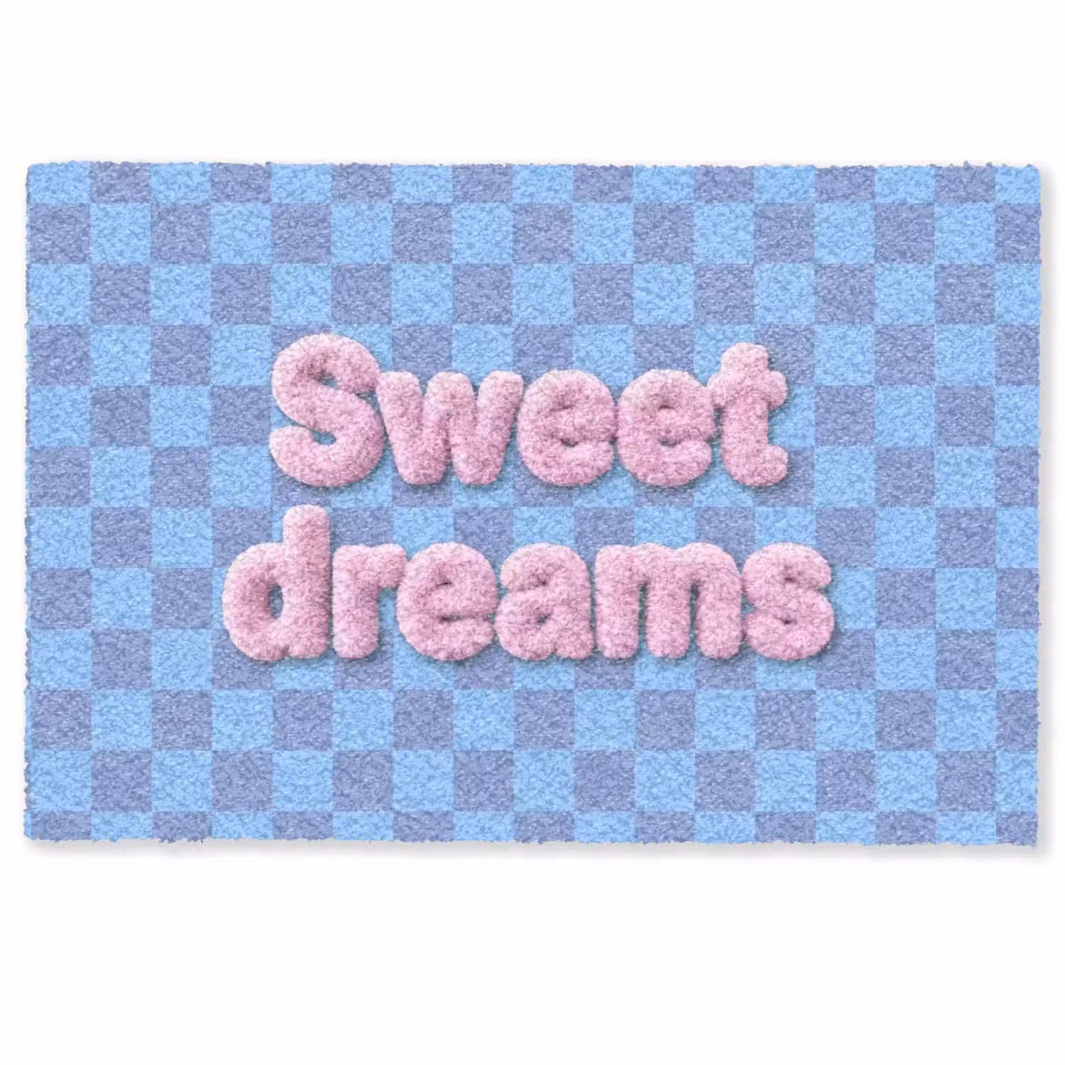 Sweet dreams - Vierkanten - Roze - Blauw Deurmat klein -zkaufland3d