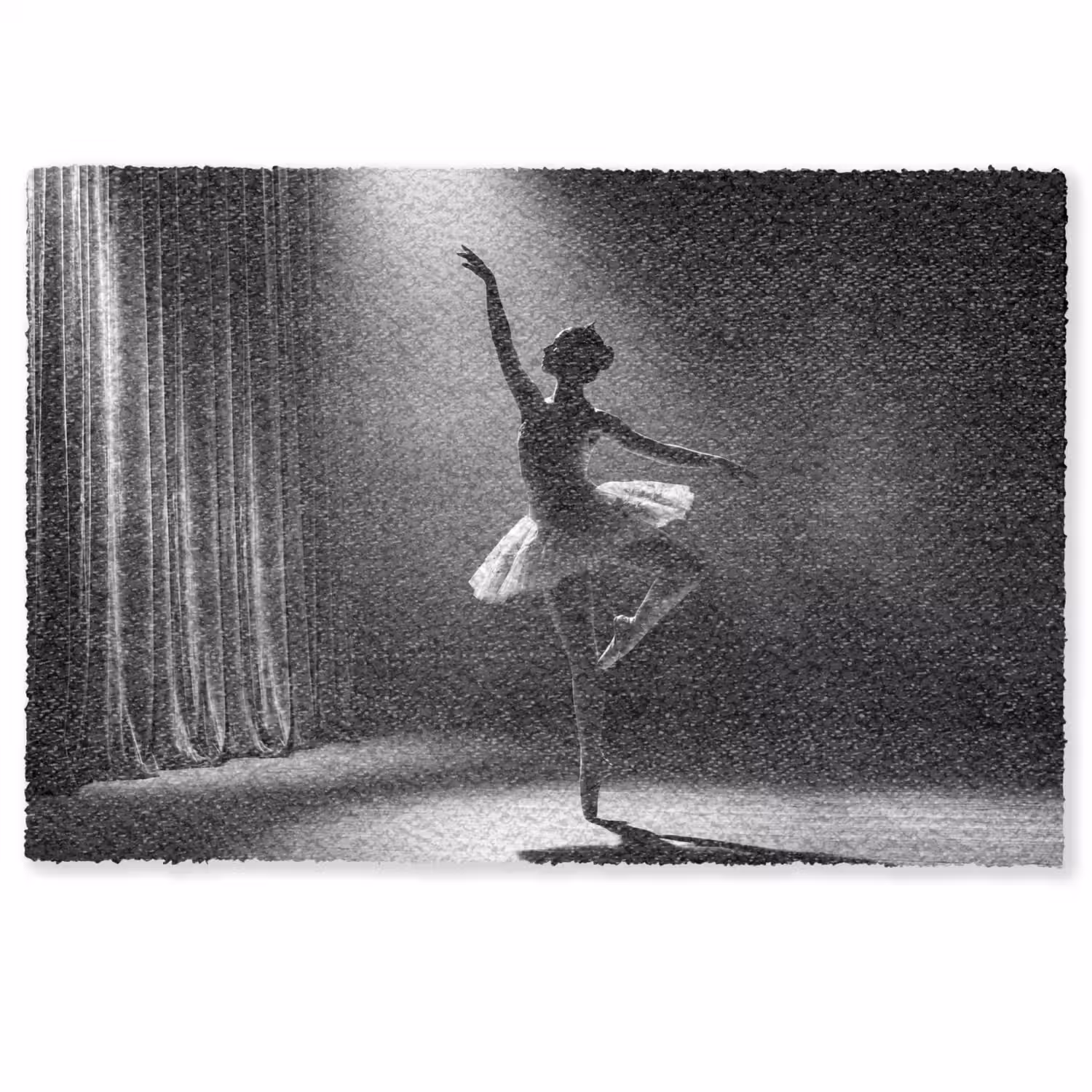 Danser - Podium - Zwart-wit - Kunst - Klassiek Deurmat klein -zkaufland3d