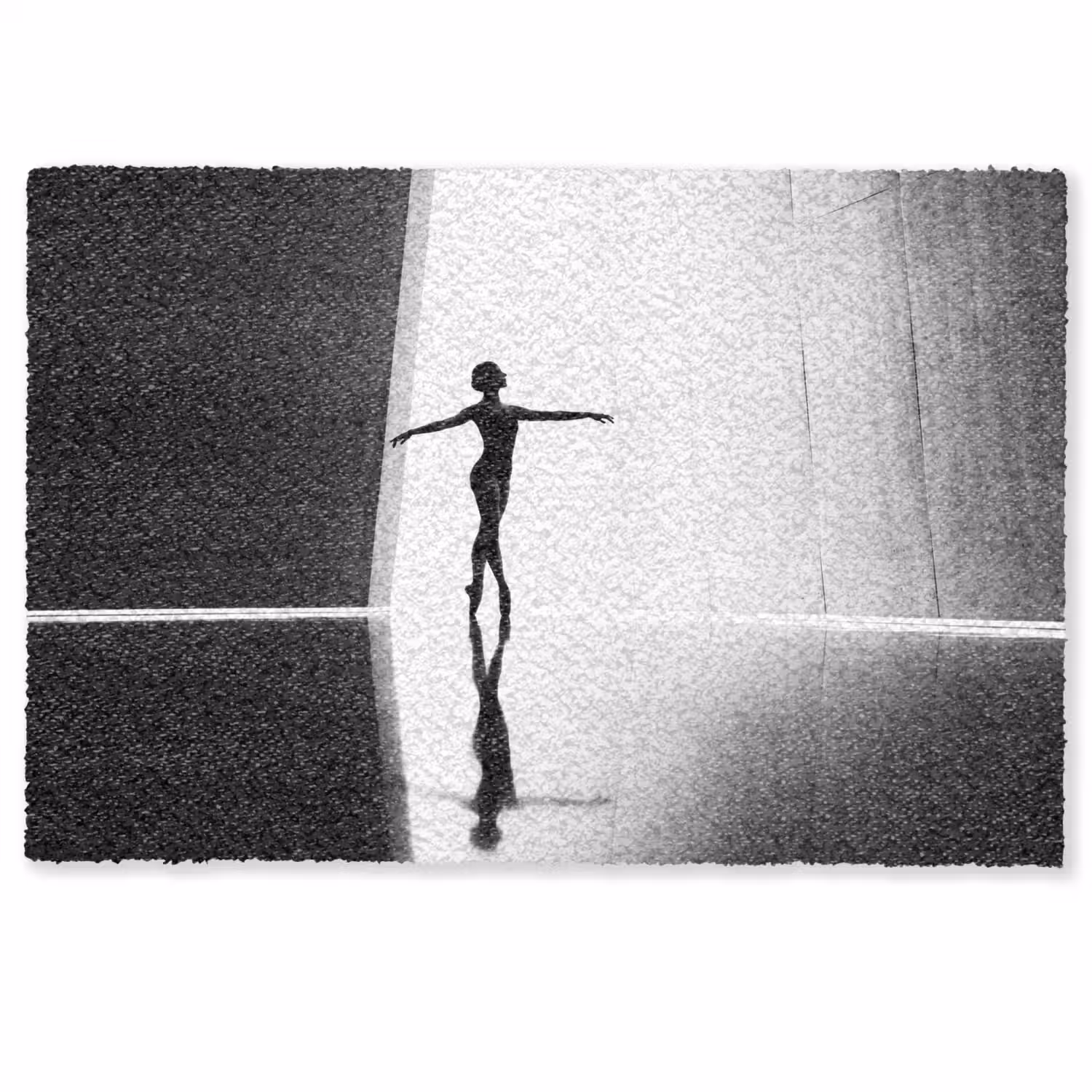 Danser - Silhouette - Kunst - Modern - Zwart-wit Deurmat klein -zkaufland3d
