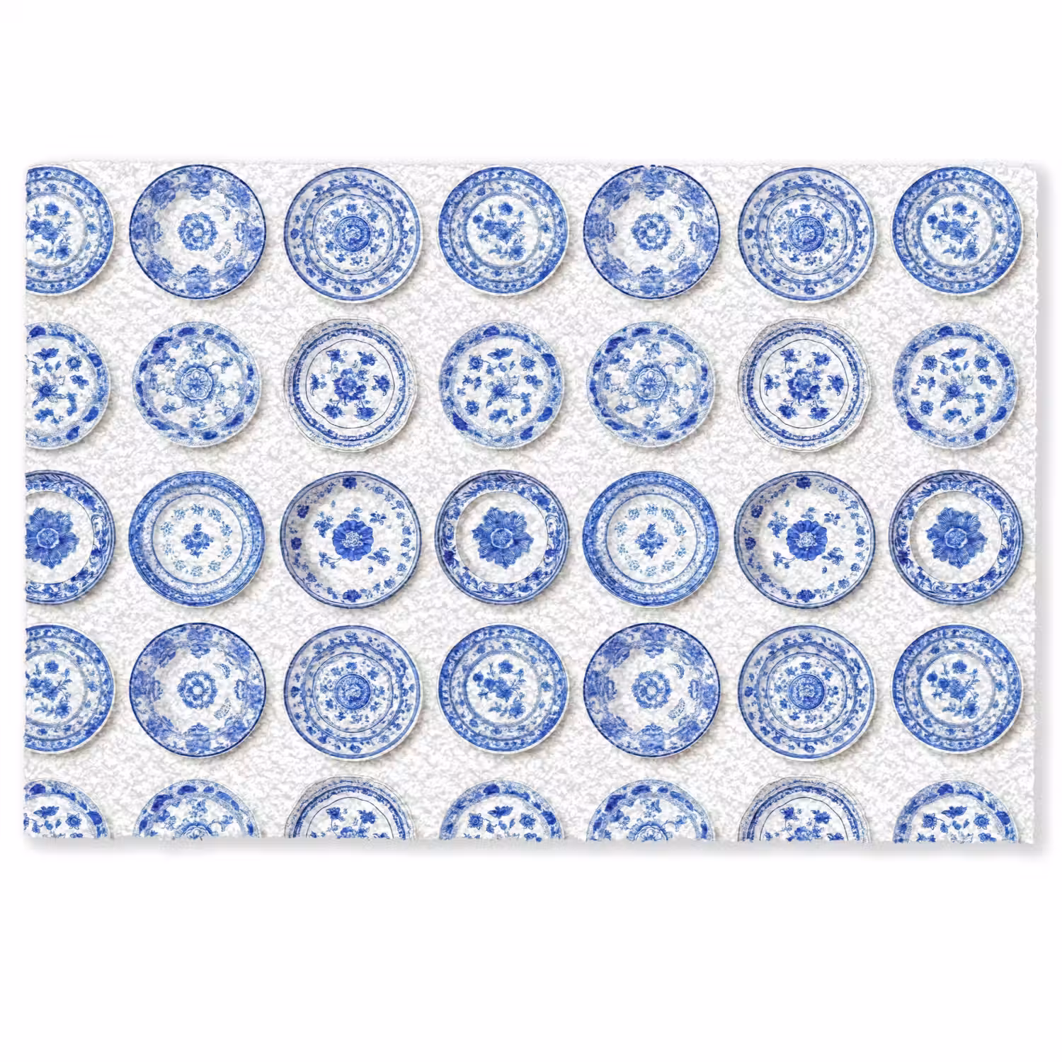 Borden - Bloemen - Patroon - Blauw Deurmat klein 898 -zkaufland3d