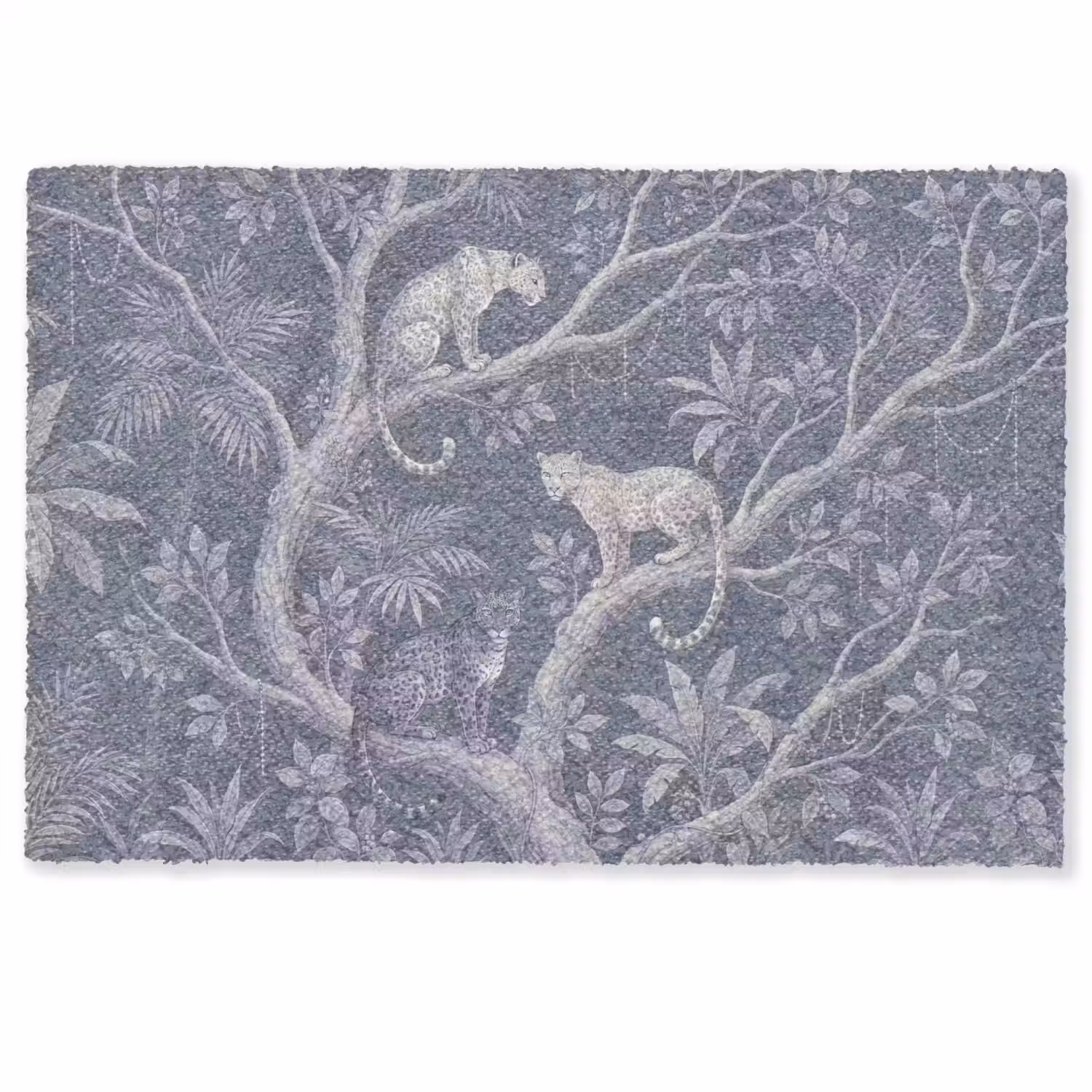 Dieren - Jungle - Illustratie - Bomen - Blauw Deurmat klein -zkaufland3d