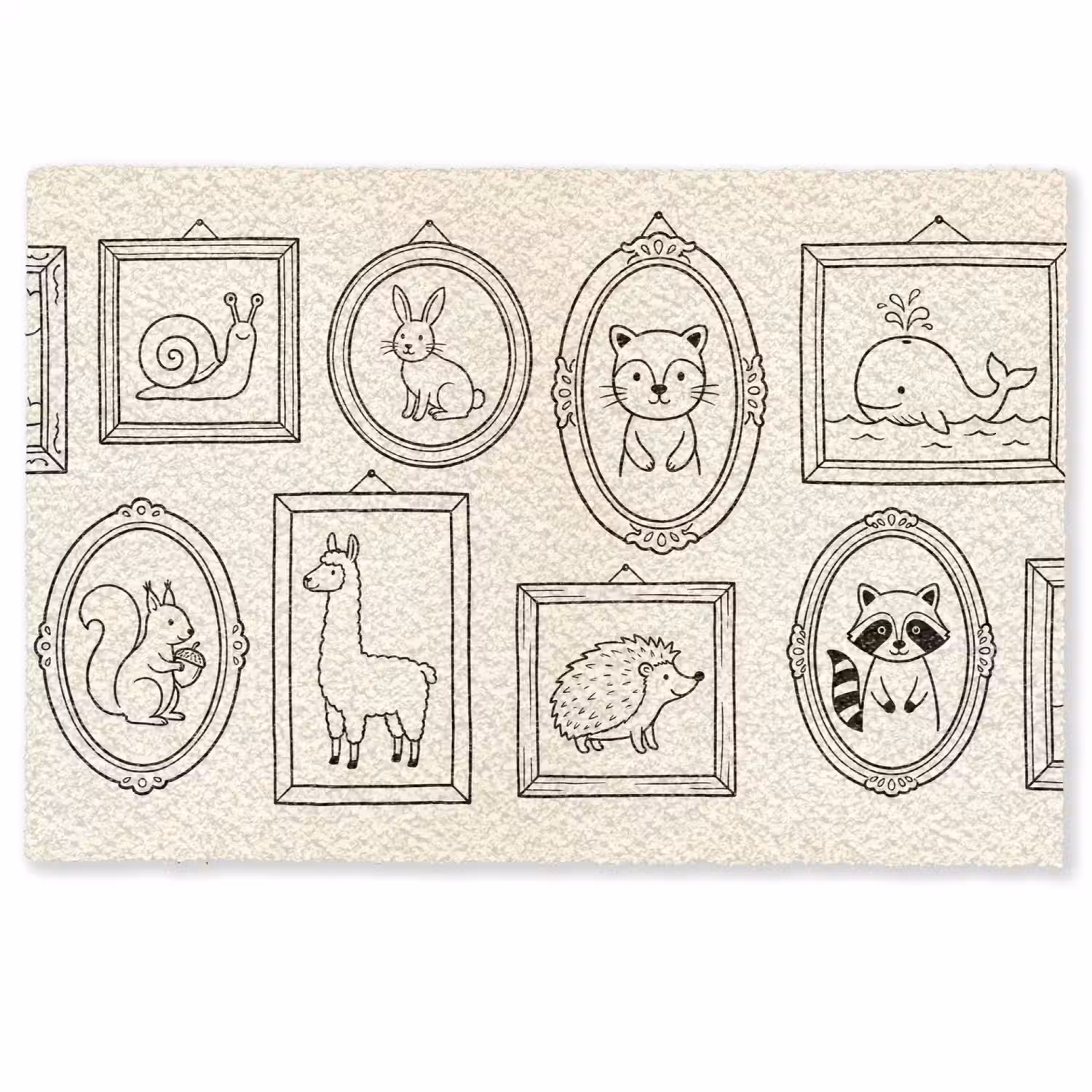 Dieren - Illustratie - Lijsten - Galerij - Speels Deurmat klein -zkaufland3d