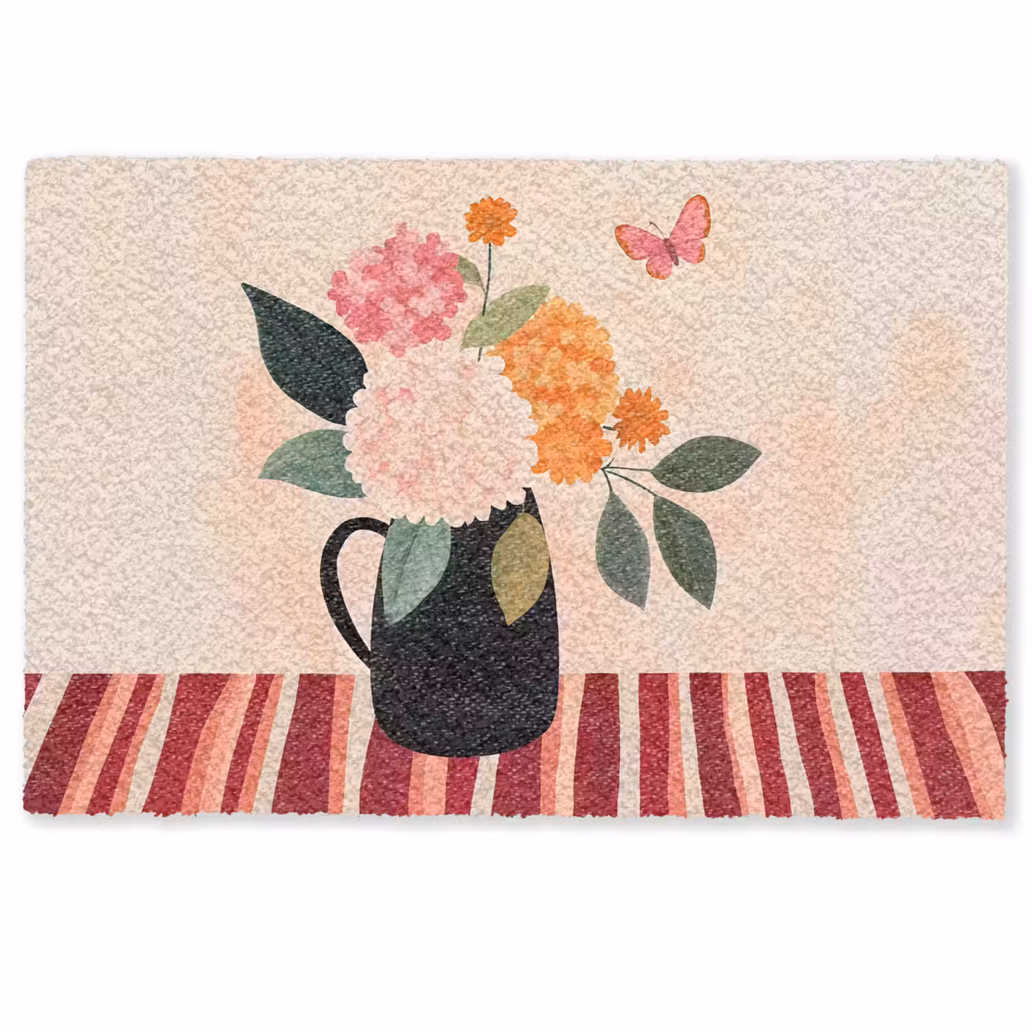 Vaas - Bloemen - Vlinder - Rood Deurmat klein -zkaufland3d