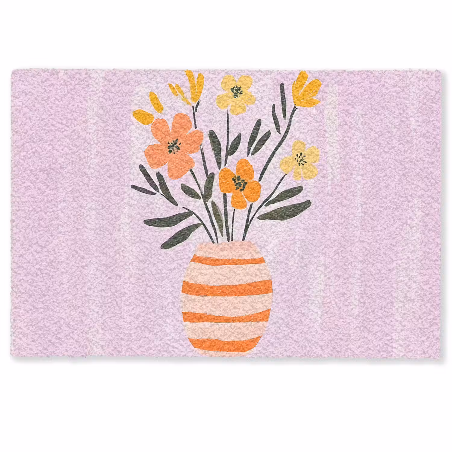 Vaas - Gestreept - Bloemen - Oranje Deurmat klein -zkaufland3d