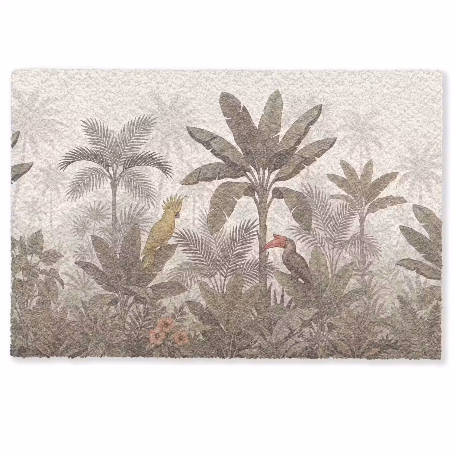Vogel - Jungle - Tropisch - Illustratie - Groen Deurmat klein -zkaufland3d